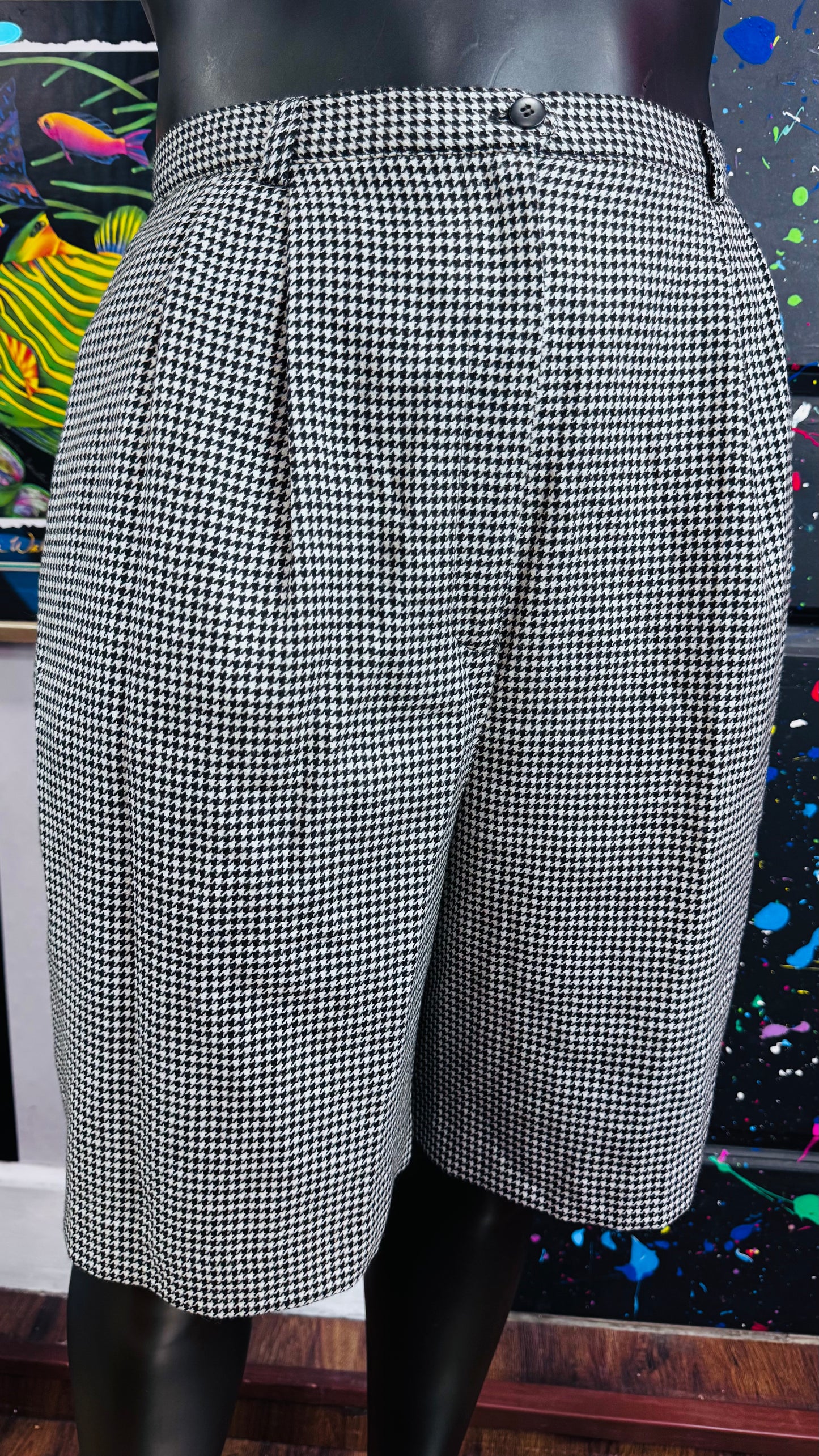 Vintage Wool Houndstooth Shorts (16) New w/ Tags Deadstock