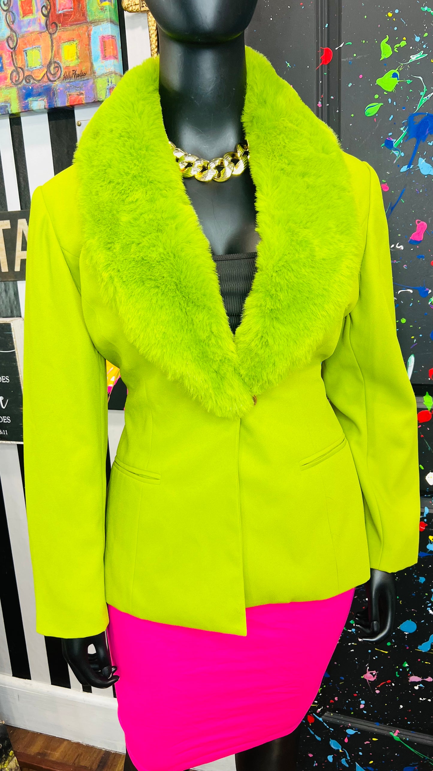 Vintage Furry Collar Blazer (16)
