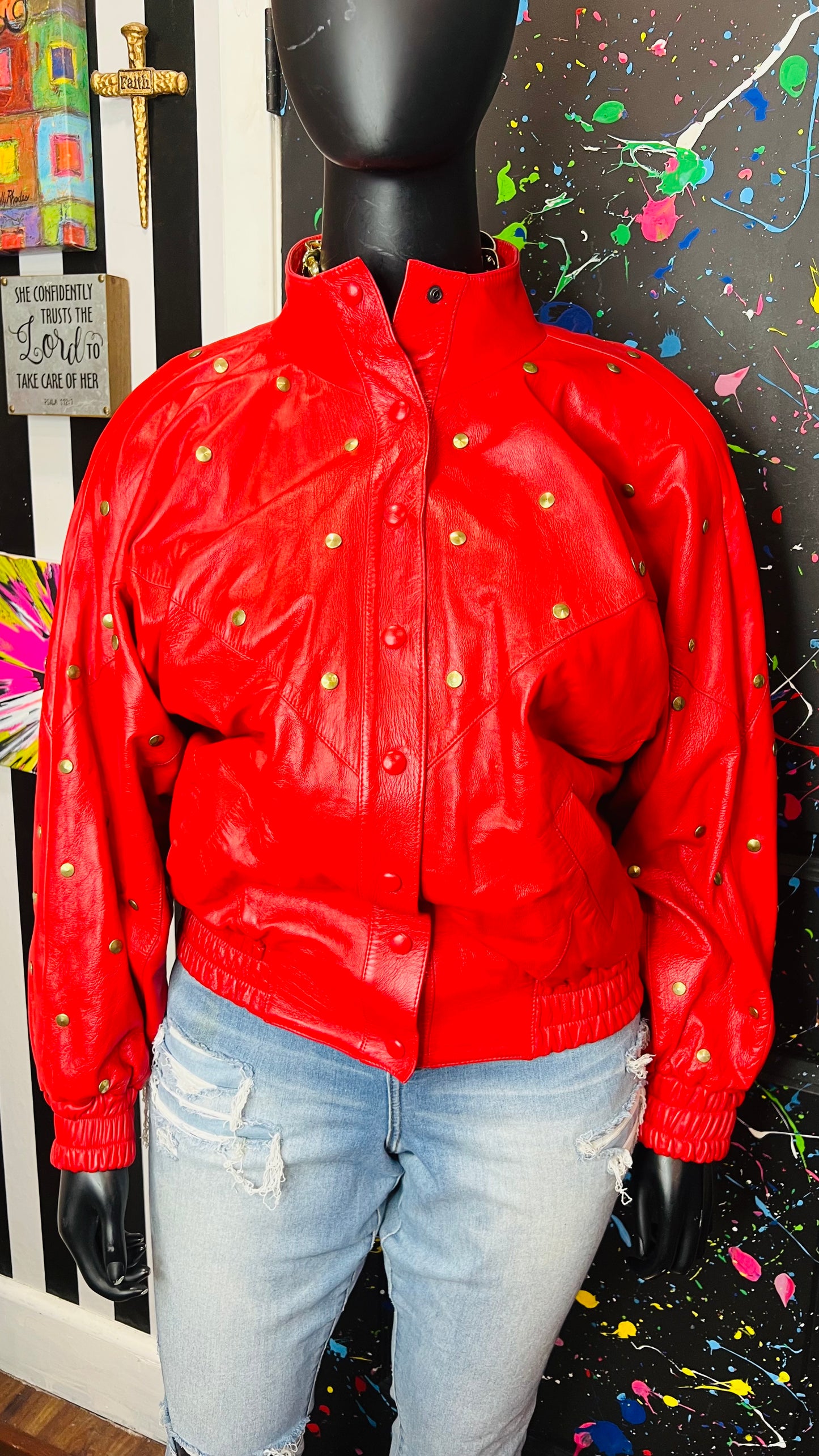 Vintage Lillie Rubin Studded Leather Jacket (14)