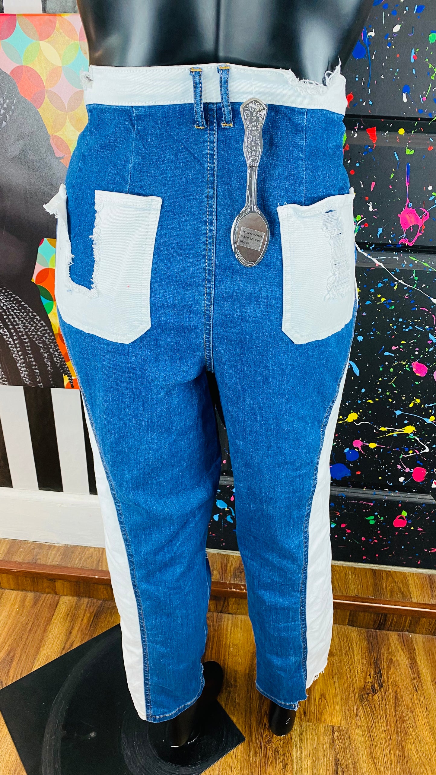 Spoonjeans White&Blue Distressed Jeans