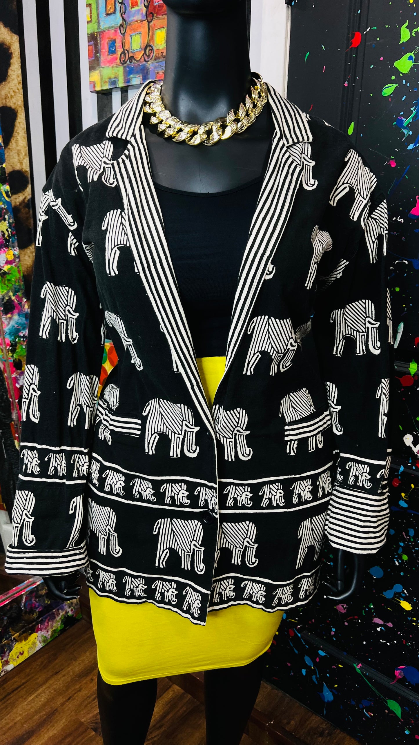 Vintage Elephant & Stripes Blazer (22)