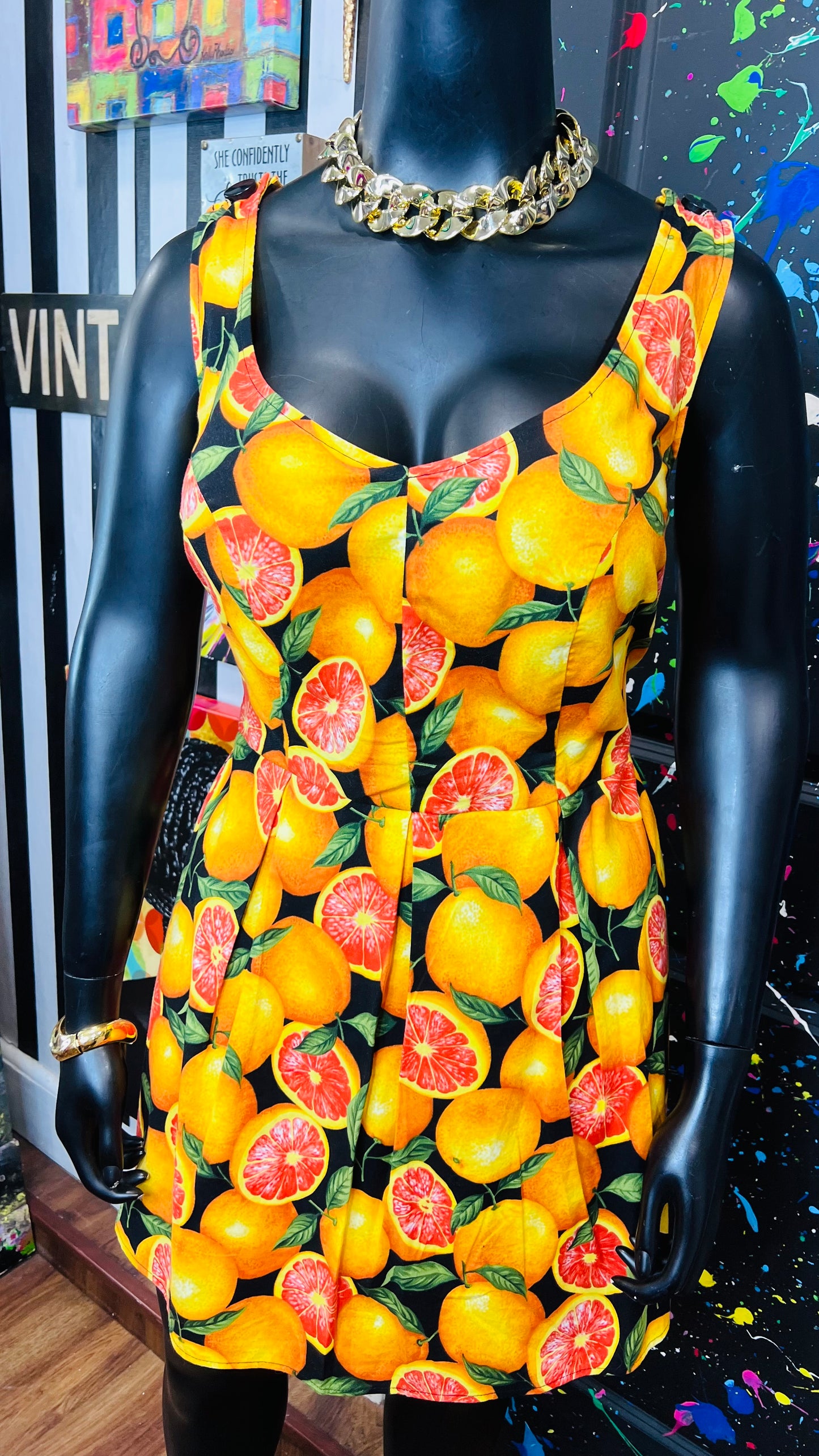 Vintage Fruit Romper - Shorts Underneath (16)