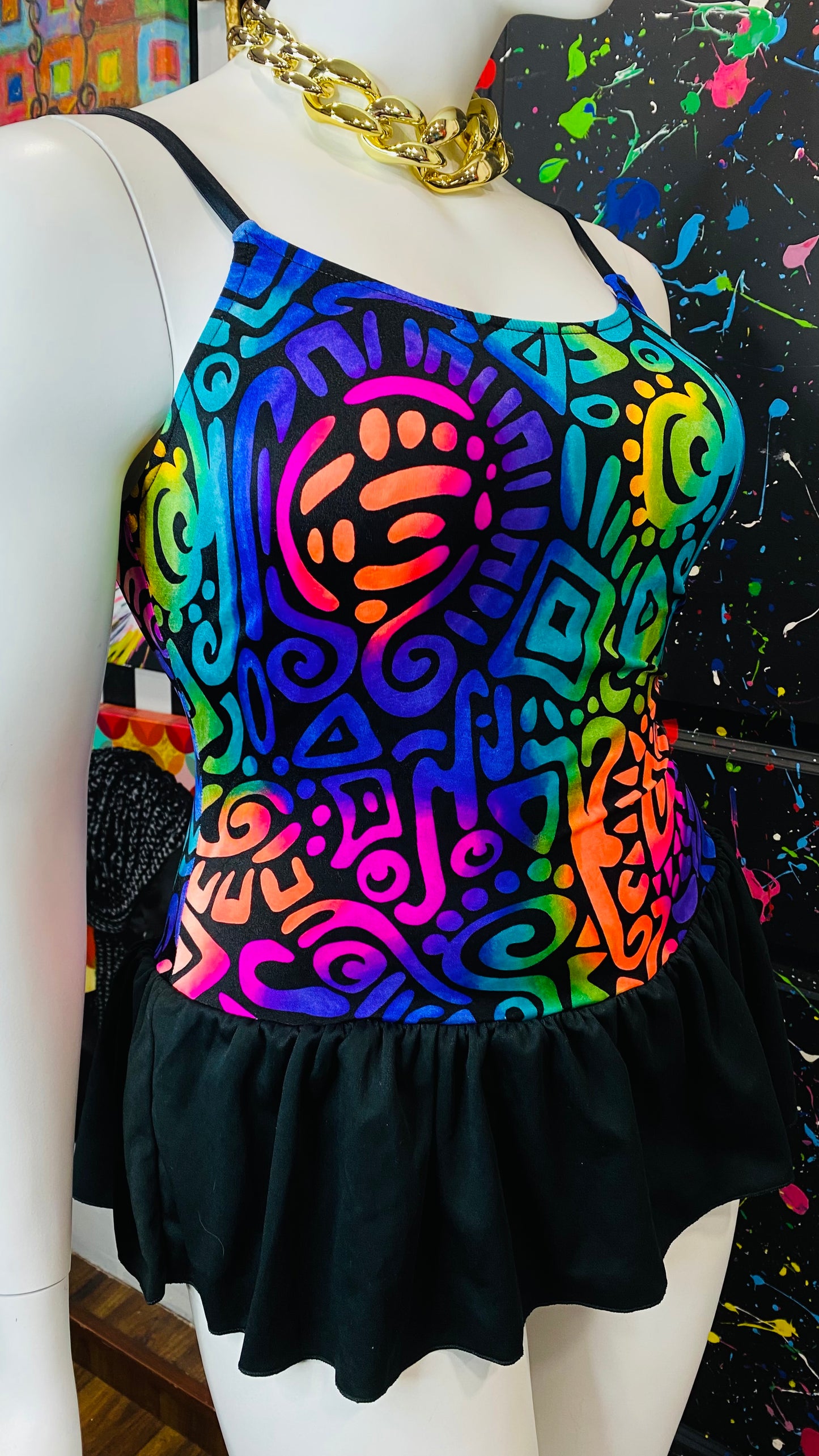 Vintage Abstract Swim Suit (22W)