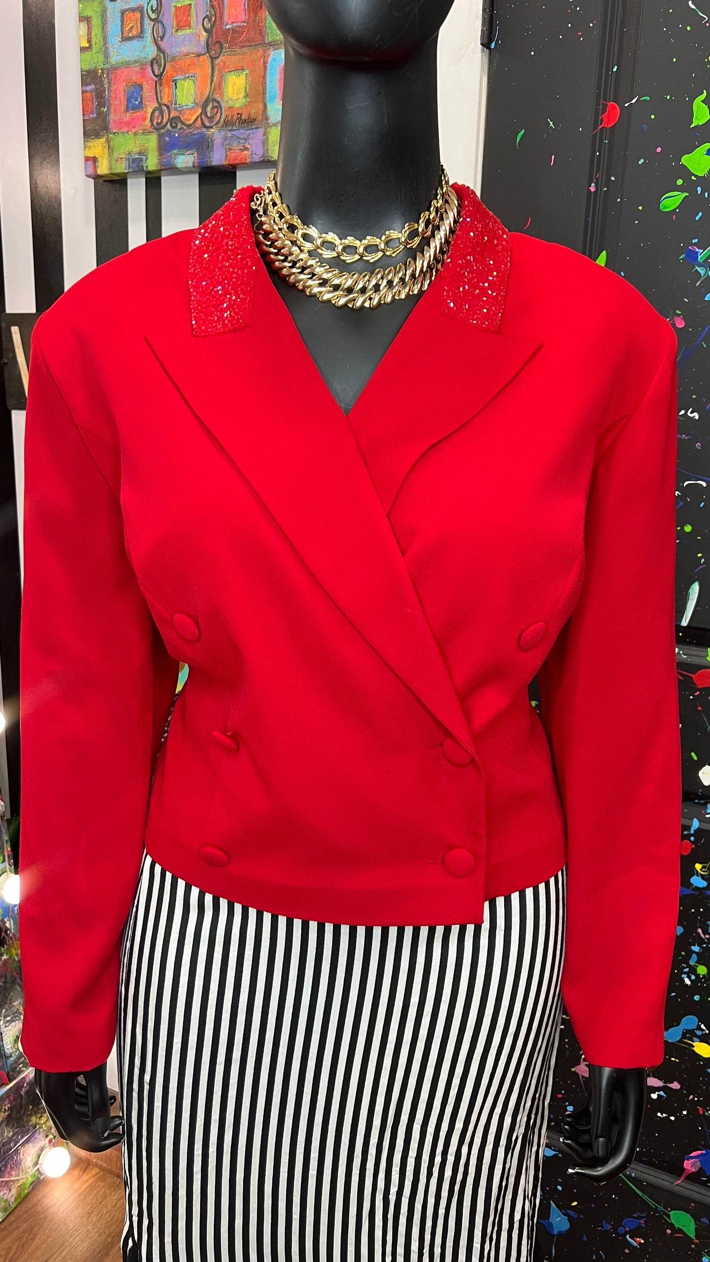 Vintage Positive Attitude Blazer W/ Sequin (22)