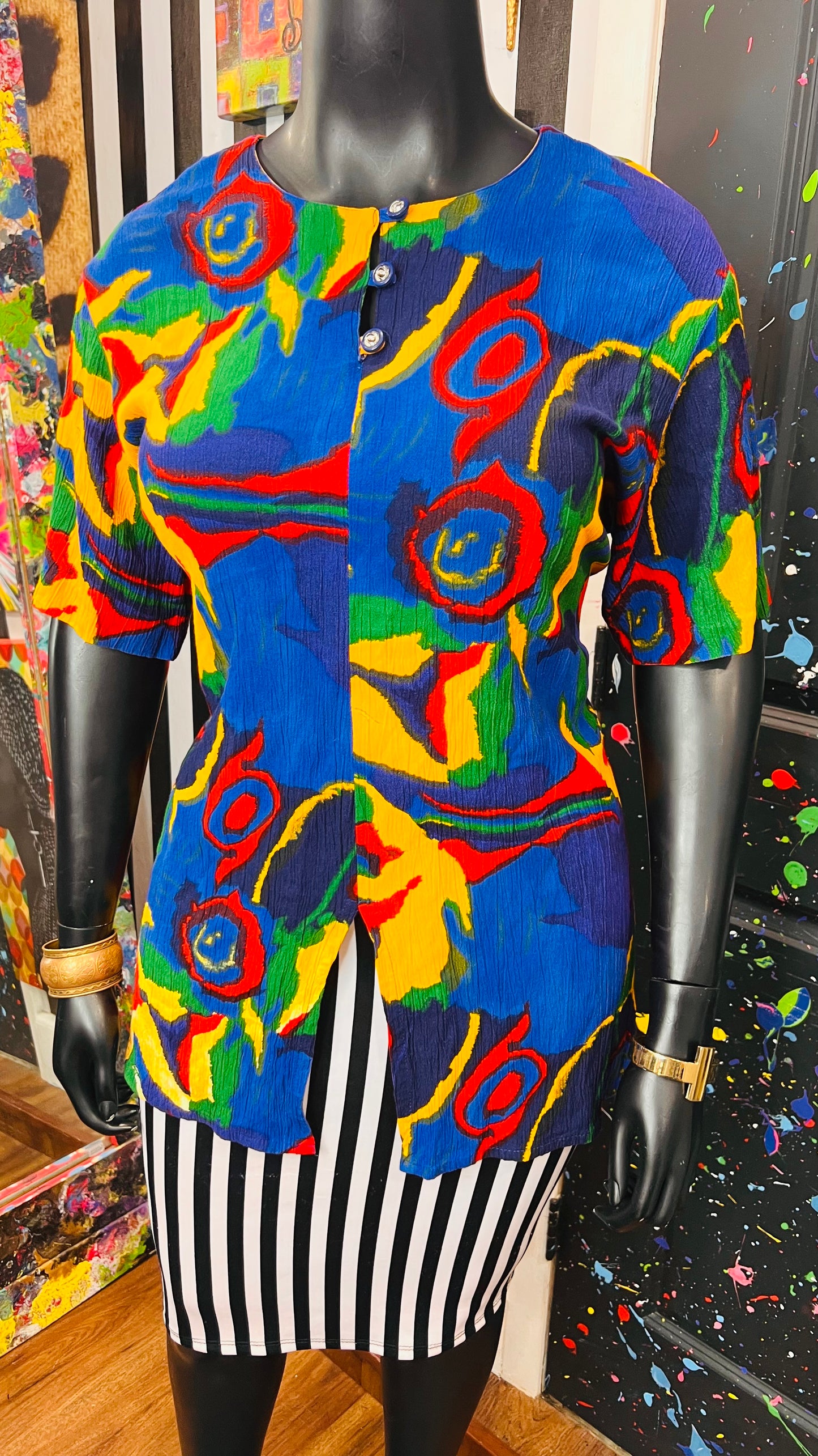 Vintage CM Shapes Rayon Blouse (20)