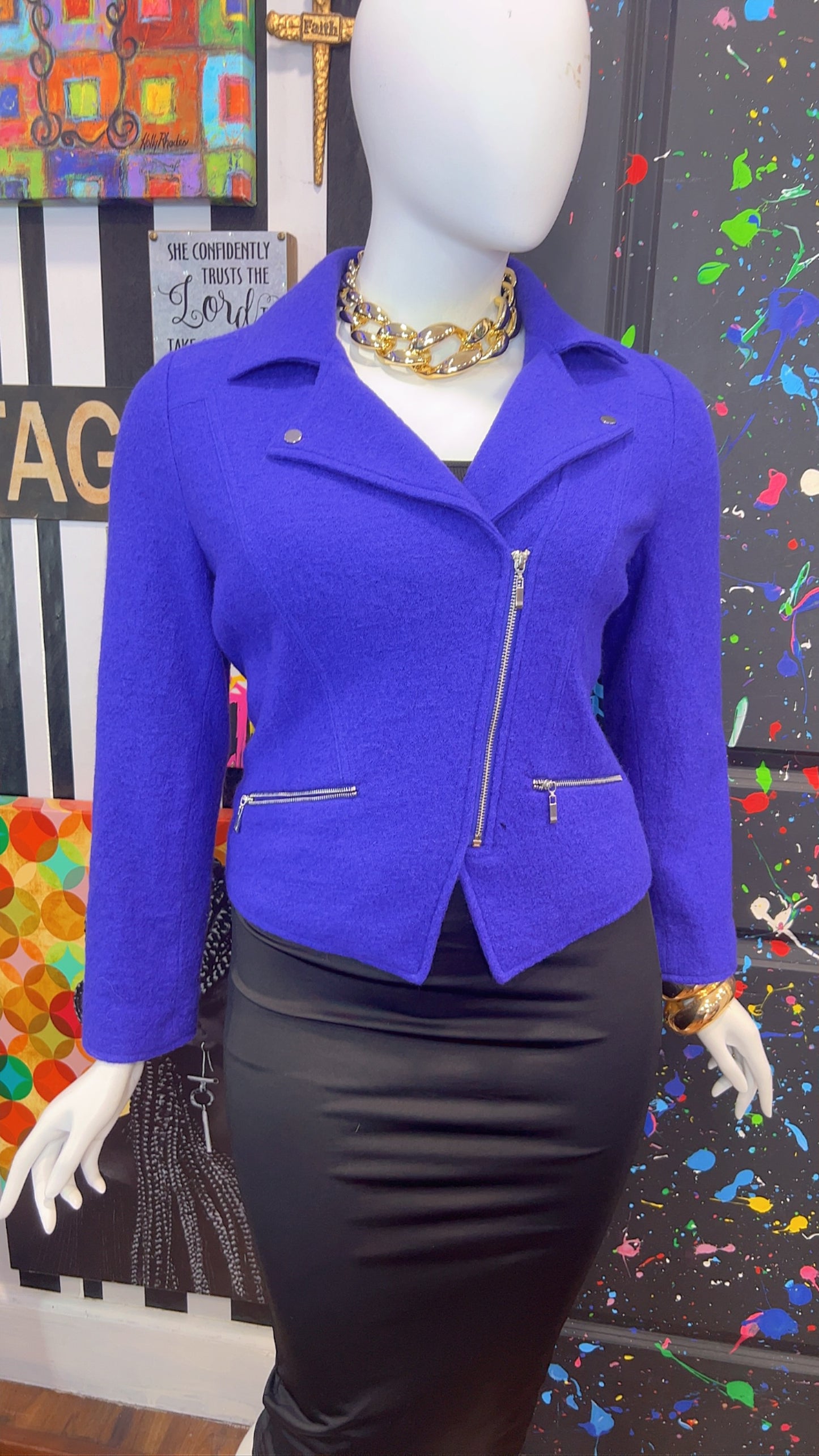 Vintage Cropped Purple Blazer (14)