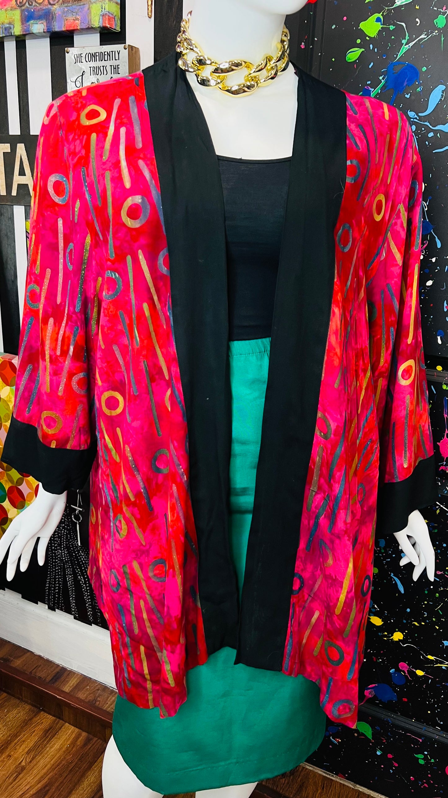 Rayon Abstract Duster (OS)