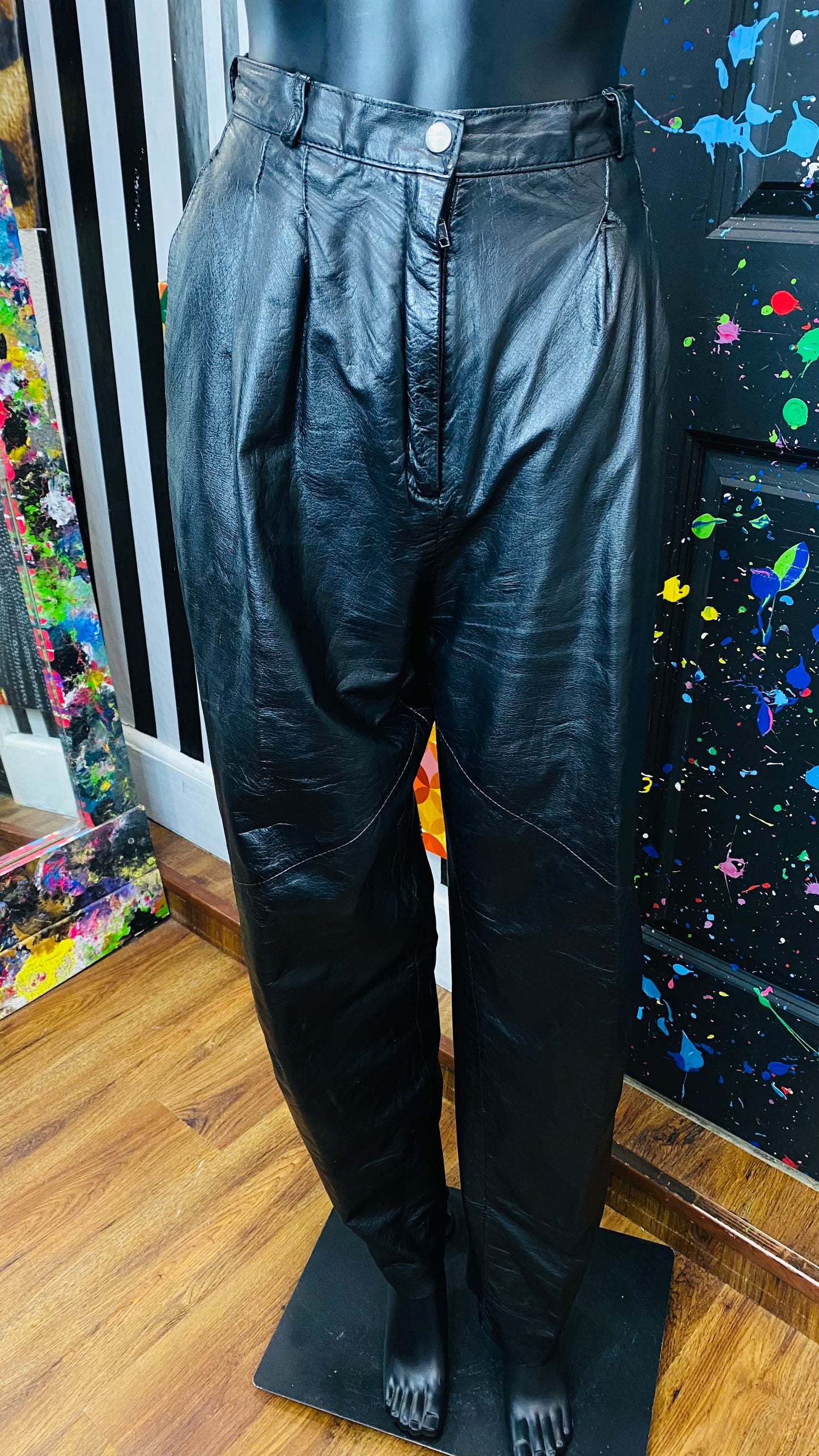 Vintage Genuine Leather Pants w/Pleats (16)