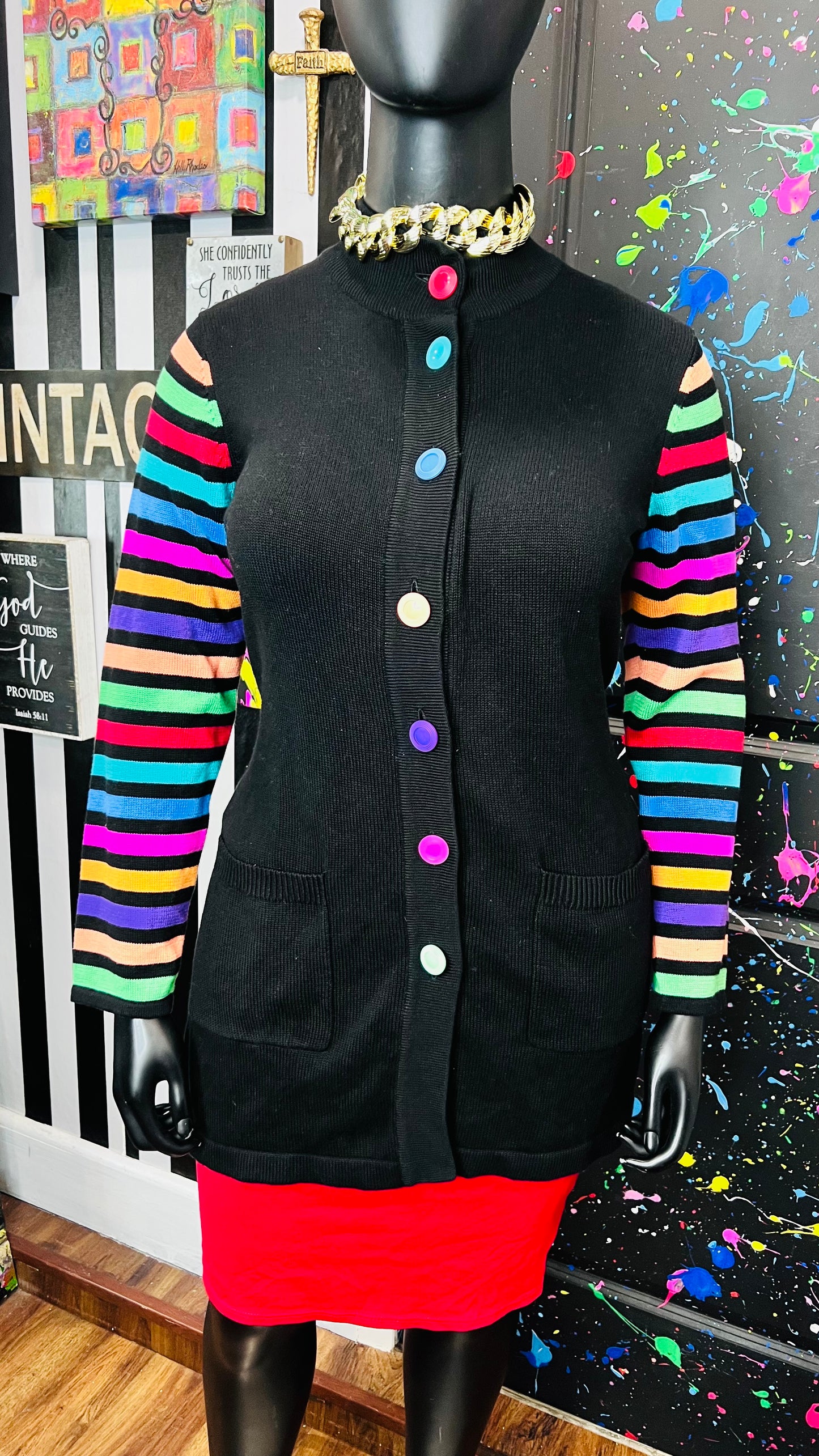 Plus Size Vintage Striped Rainbow Cardigan (16)
