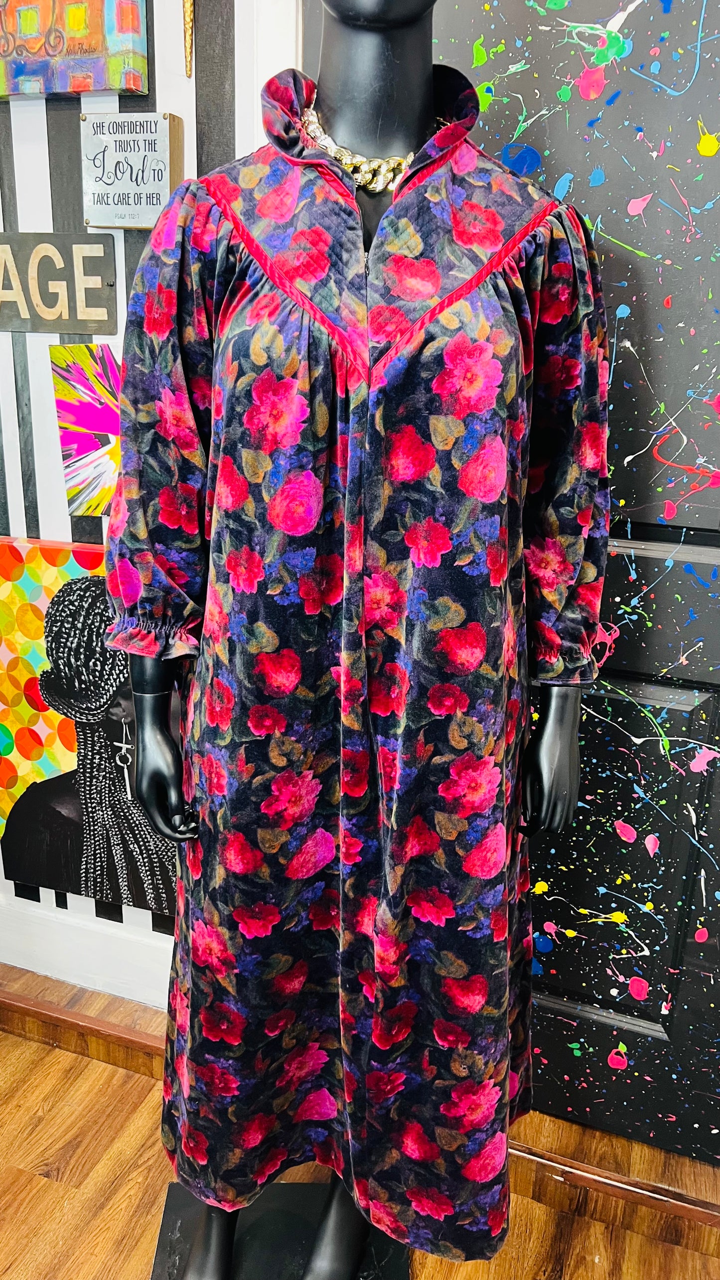Vintage Floral Night Gown Dress (18)
