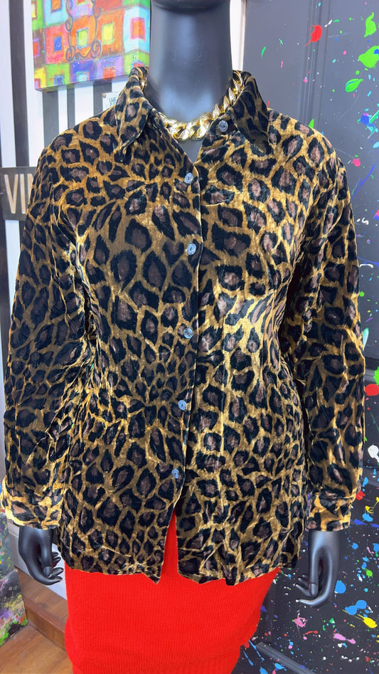 Vintage Animal Print Textured Blouse (18)