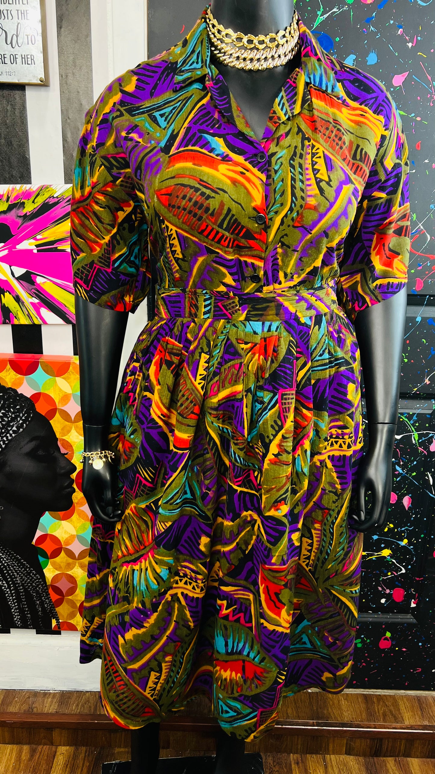 Vintage 90’s Rayon Skirt Set (20)