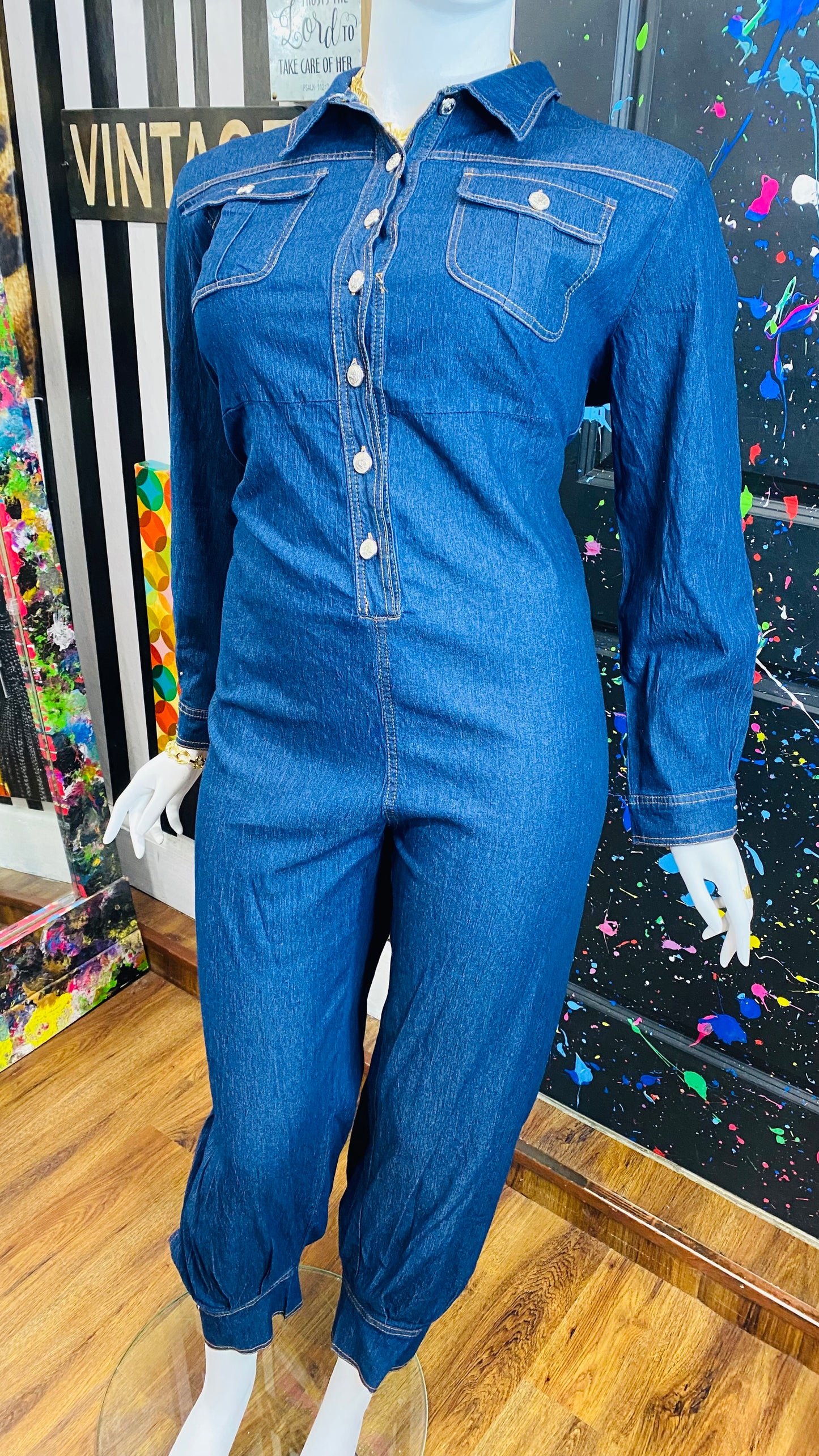 Denim Cuffed Leg Jumpsuit (20)