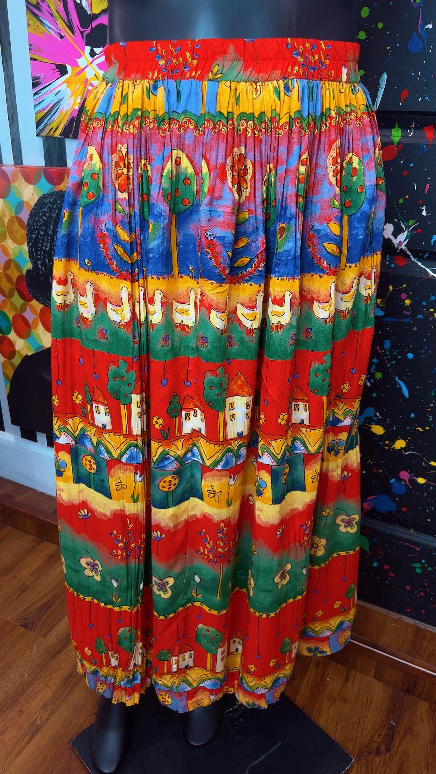 Vintage Rayon ‘Neighborhood’ Skirt (18/20)