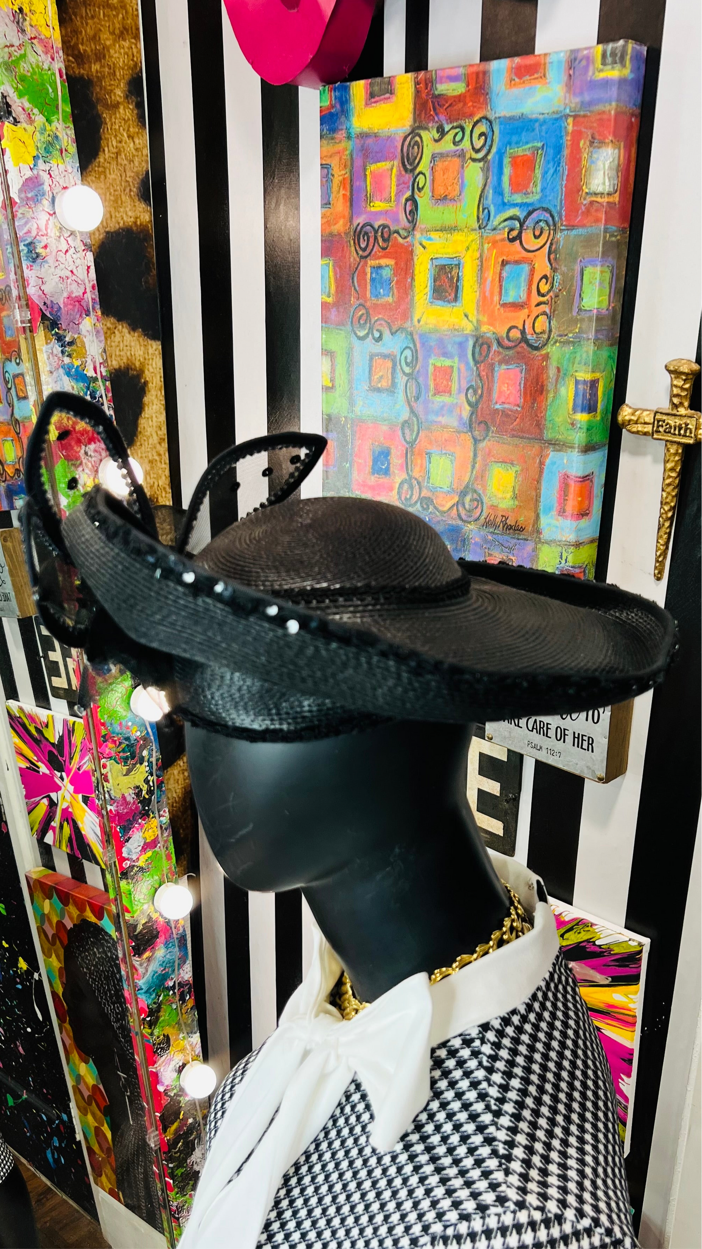 Vintage Sequin Black Hat