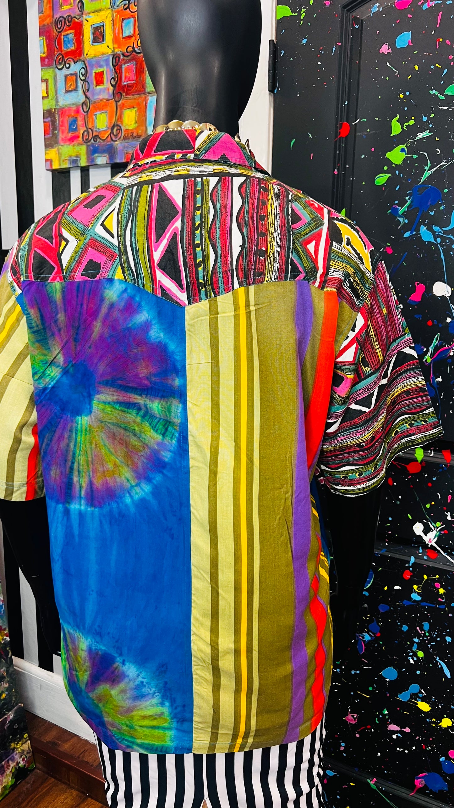 Vintage Abstract Mix Print Blouse (18)