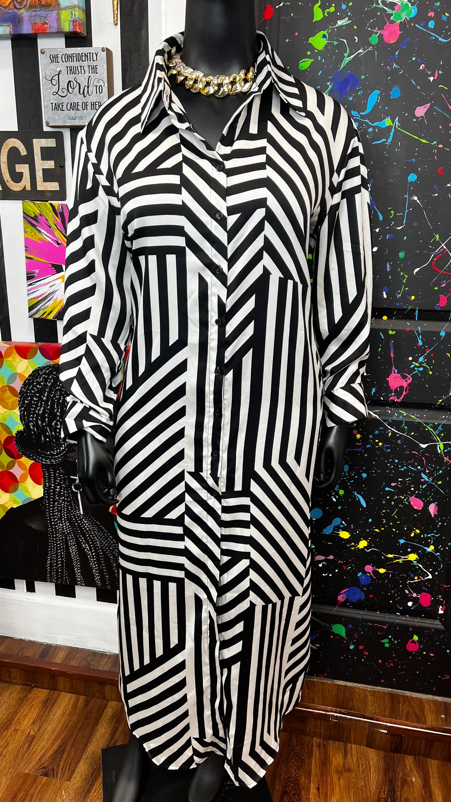 Black & White Stripes Dress (22)