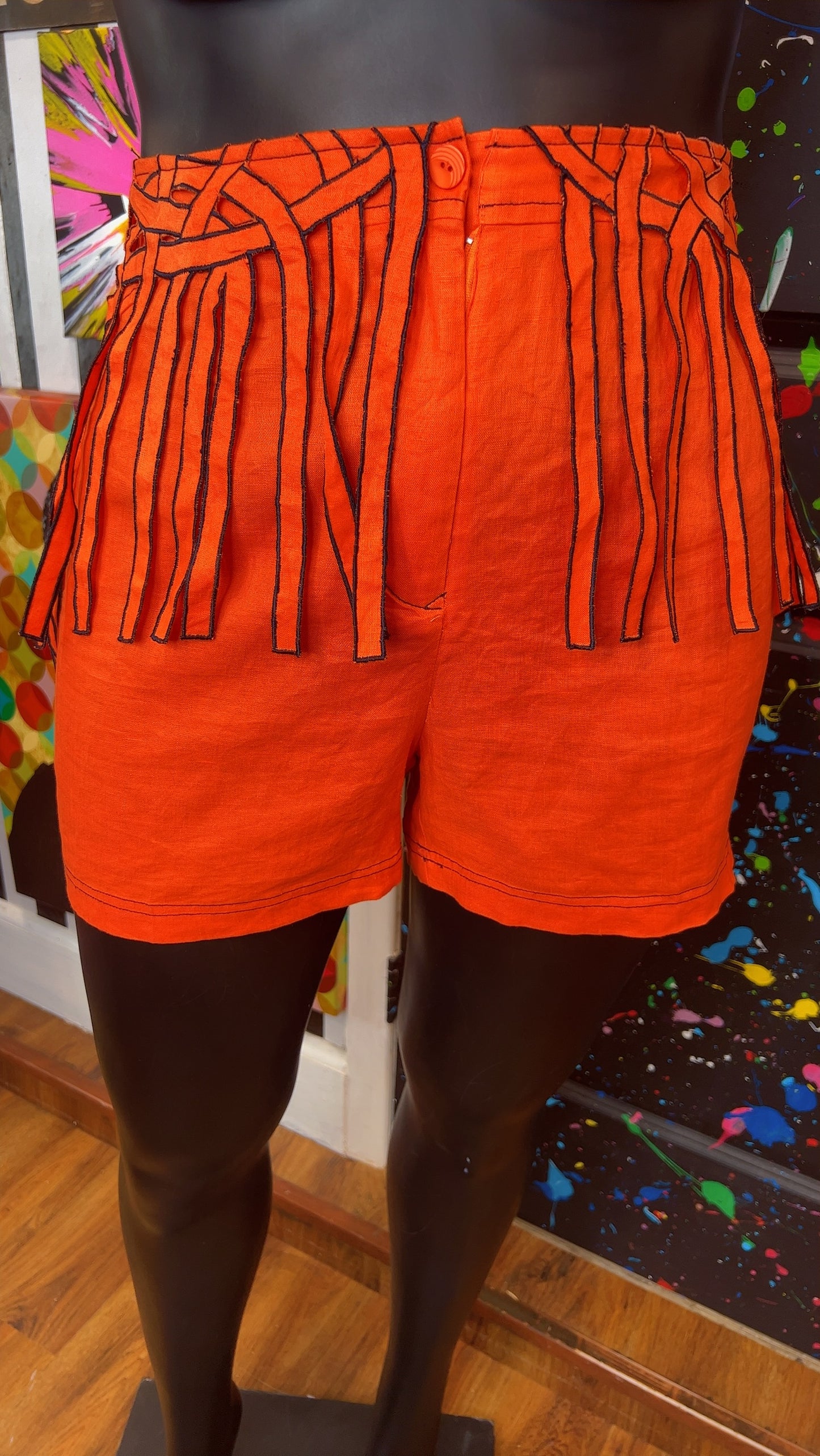 Linen & Navy Blue Shorts (18)