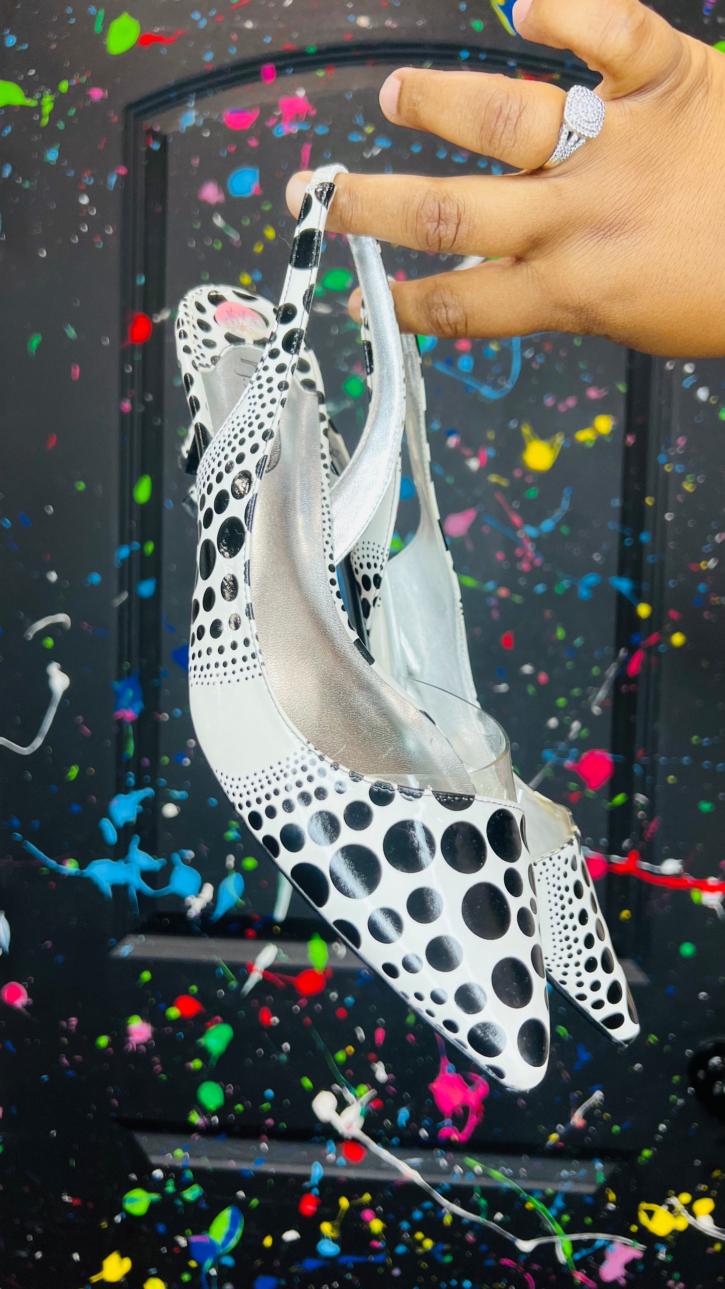 Vintage Polka Dot Sling Back Heels - Never Worn(10)
