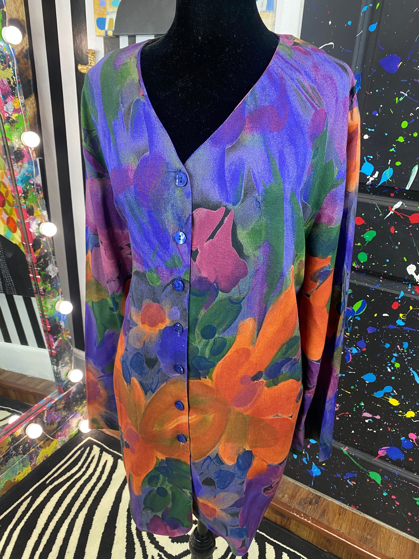 Vintage Floral Long Sleeve Blouse