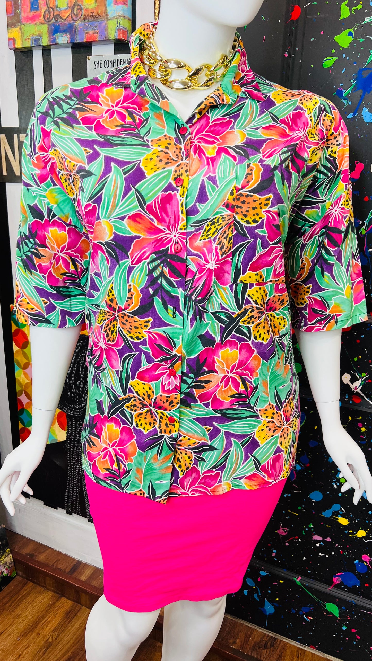 Vintage Cotton Safari Blouse (24/26)