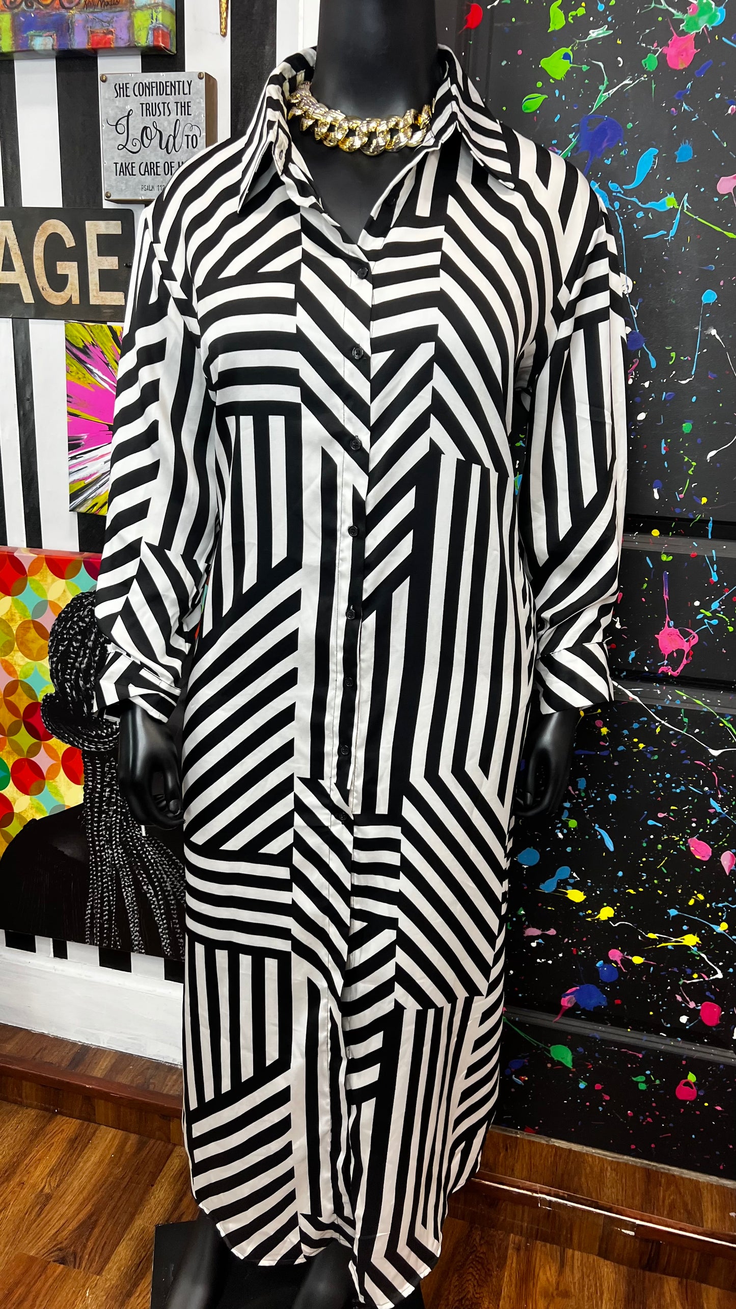 Black & White Stripes Dress (22)