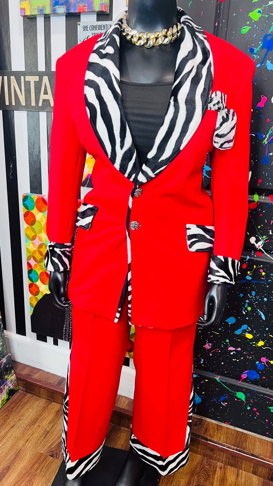 Red & Zebra Pants Suit (16)