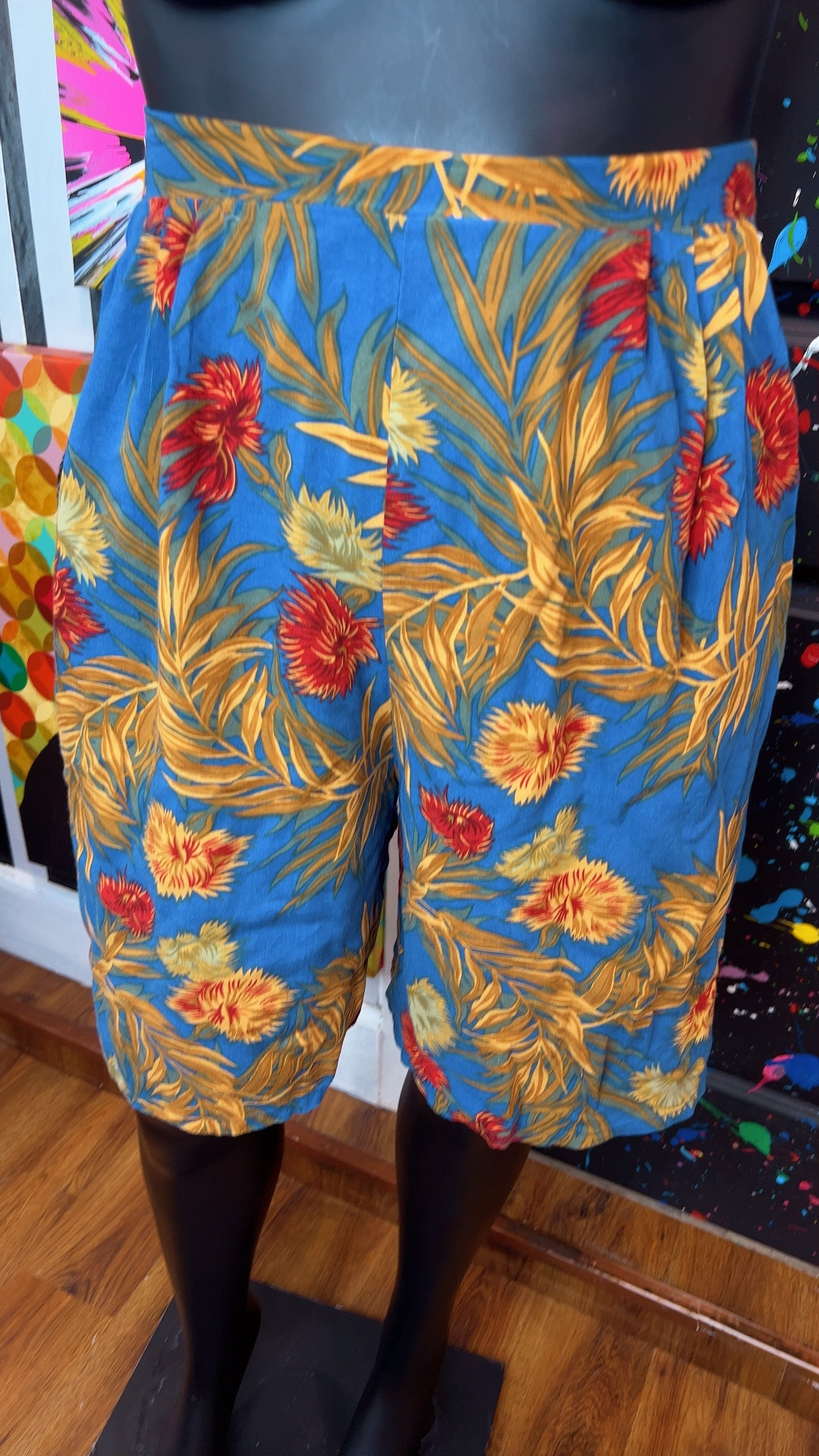 Vintage Rayon Floral Shorts (18)