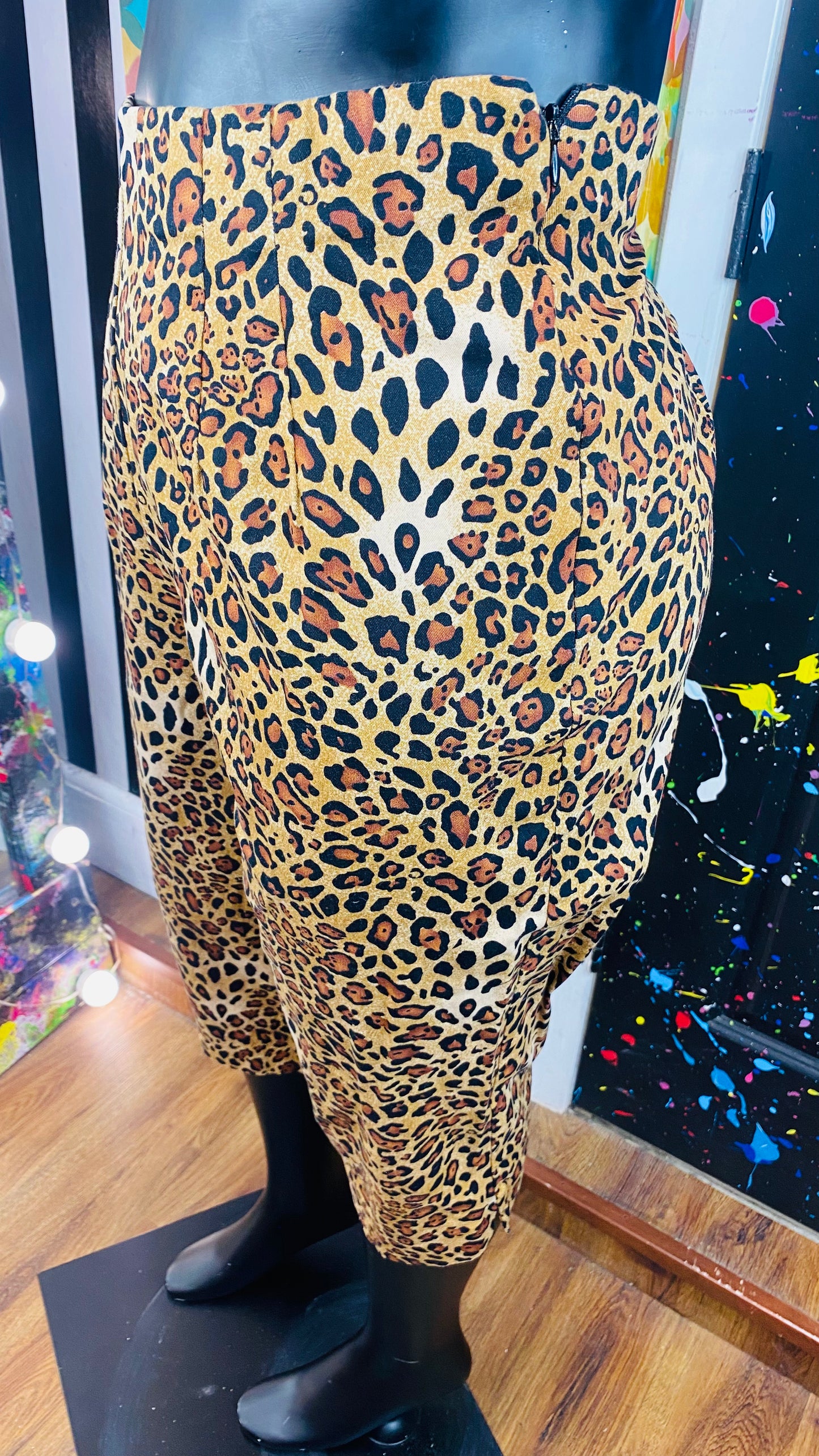 Cheetah Print Stretch Capri Pants