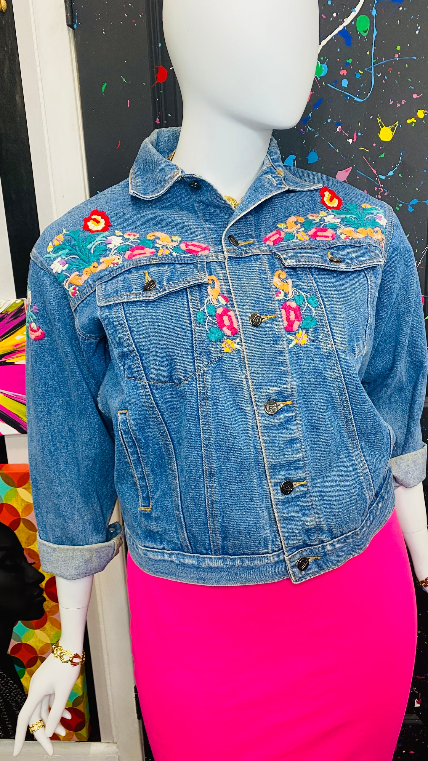 Vintage Denim Embroidered Jacket (14)