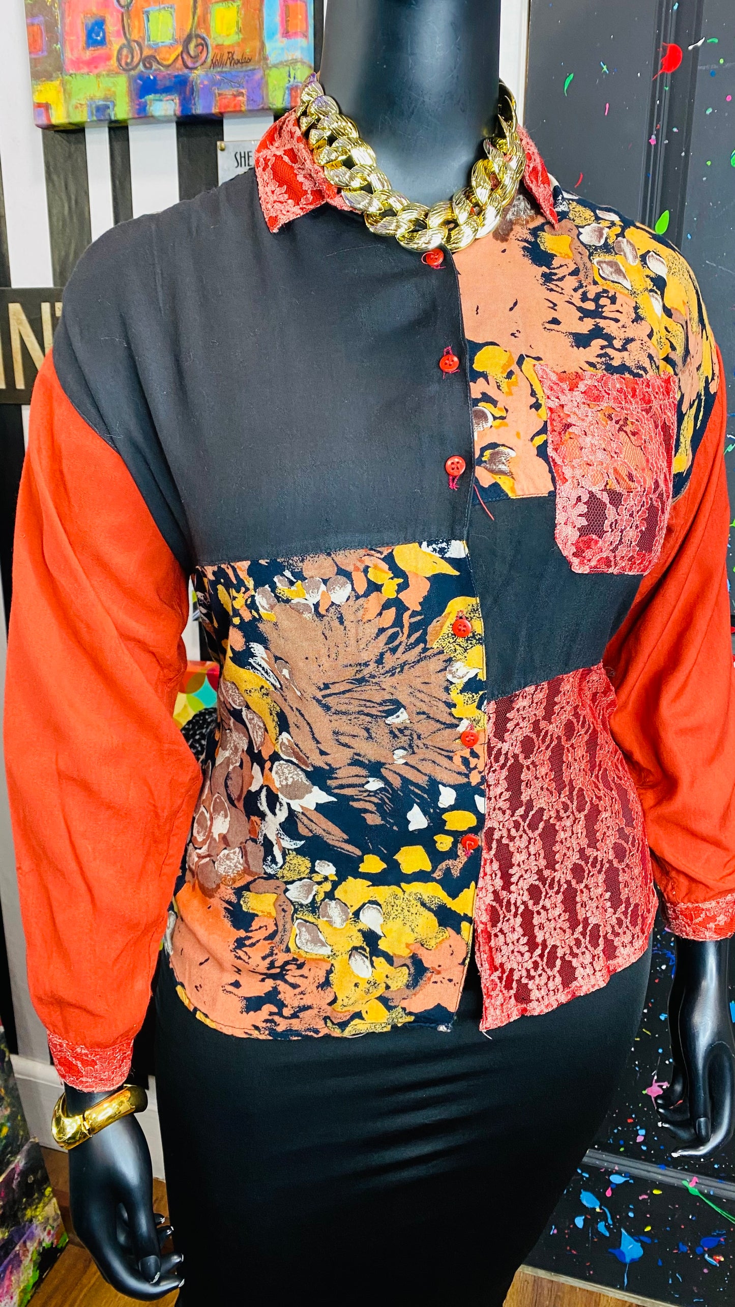 Vintage Abstract 90’s Blouse (16)
