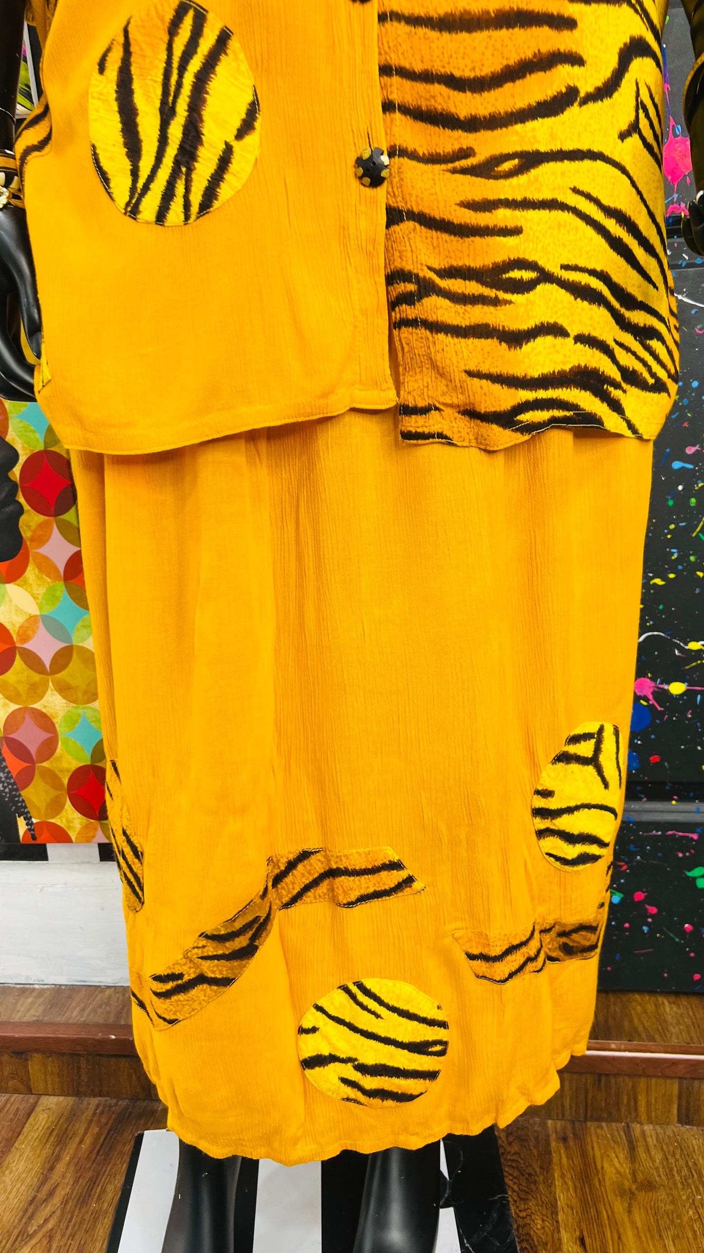 Vintage Animal Print Three Piece Rayon Set (OS)