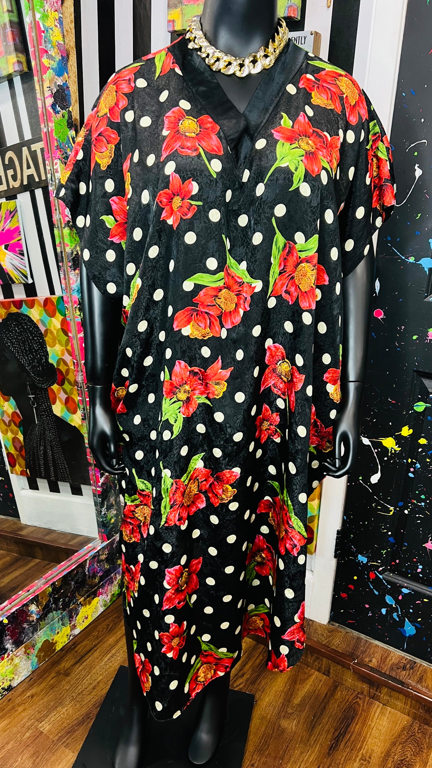 Vintage Polka Dot Kaftan (OS)