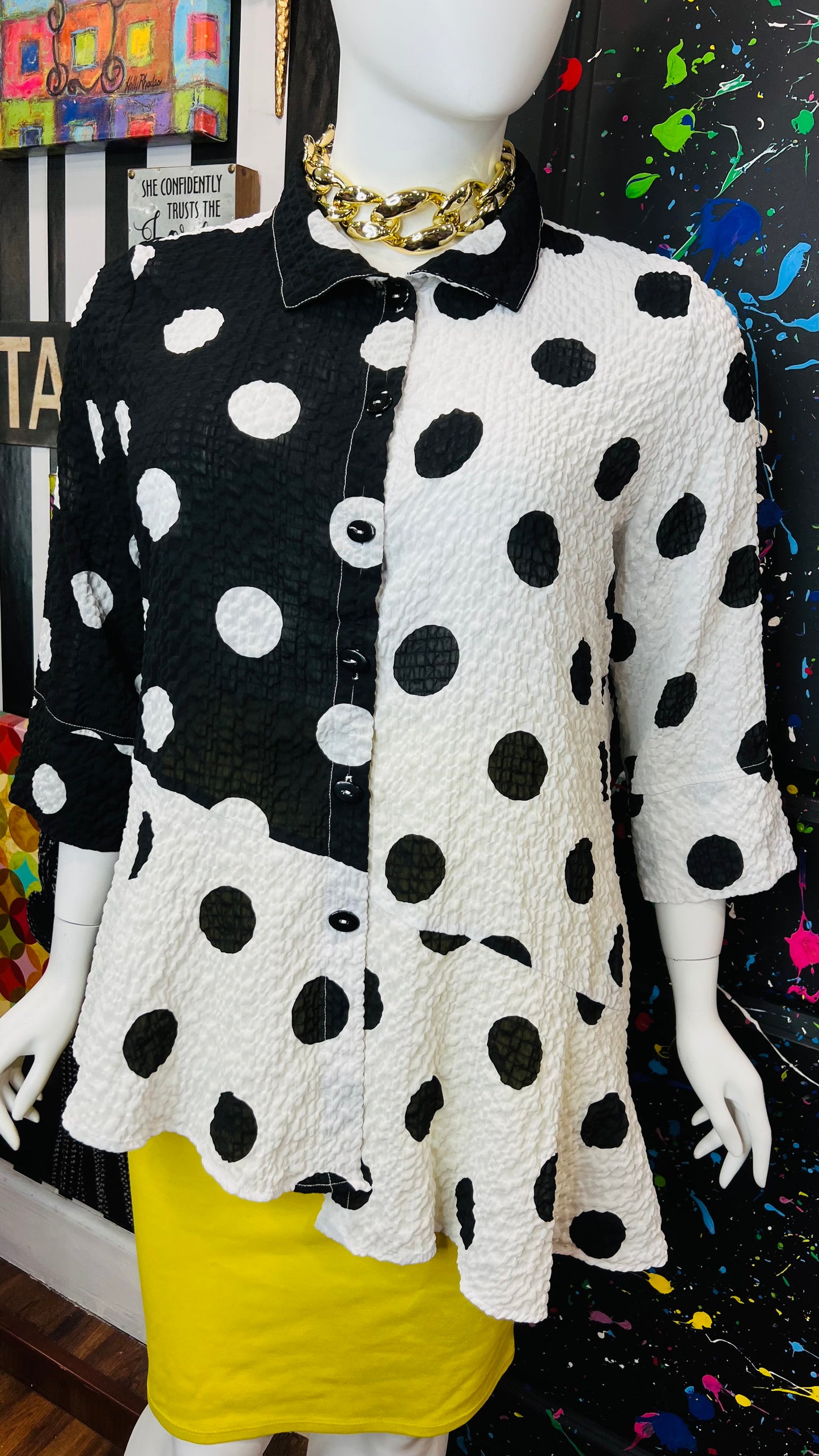 Black & White Polka Dot Blouse (22)