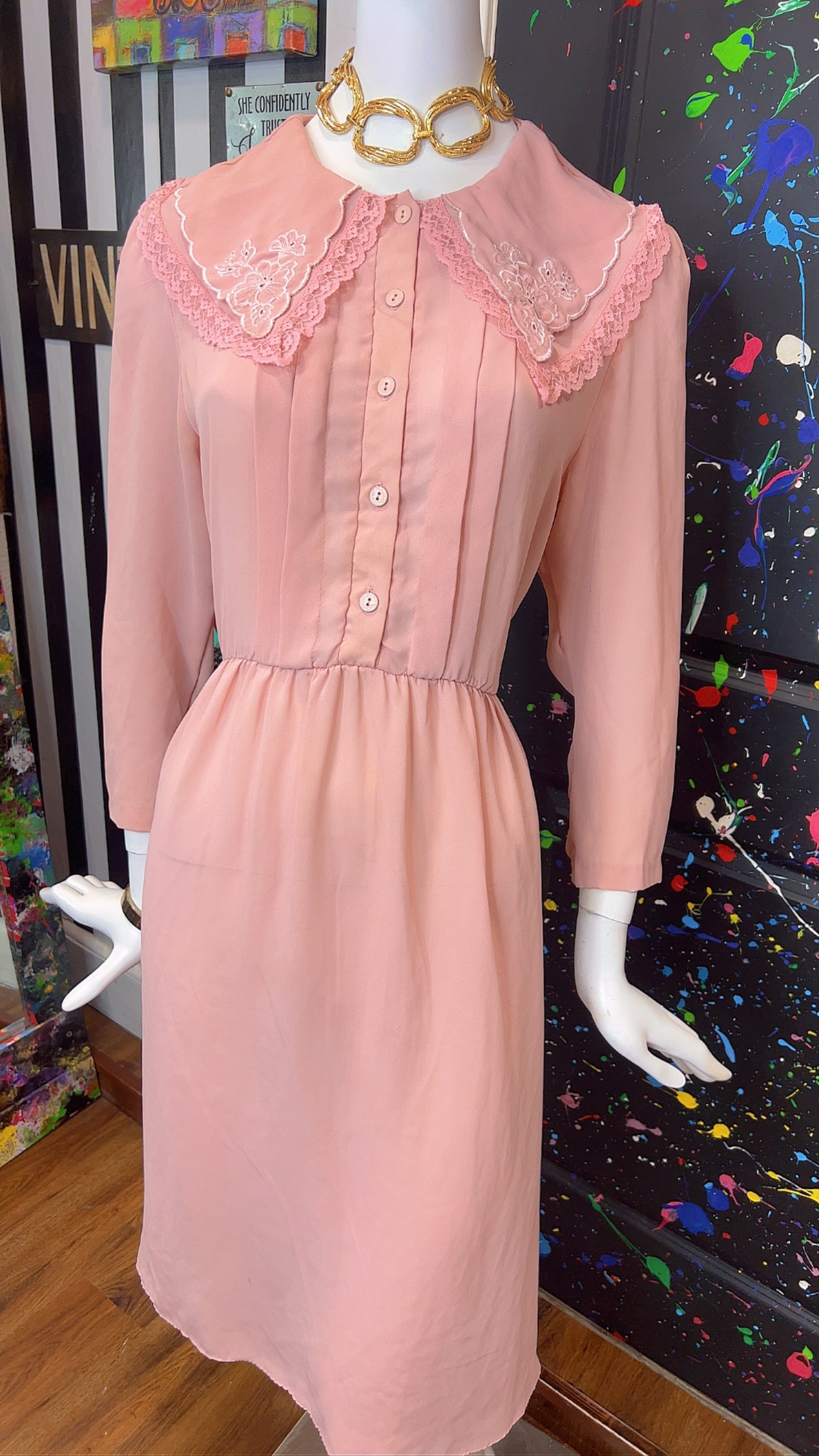Vintage Blush Pink Dress (14)
