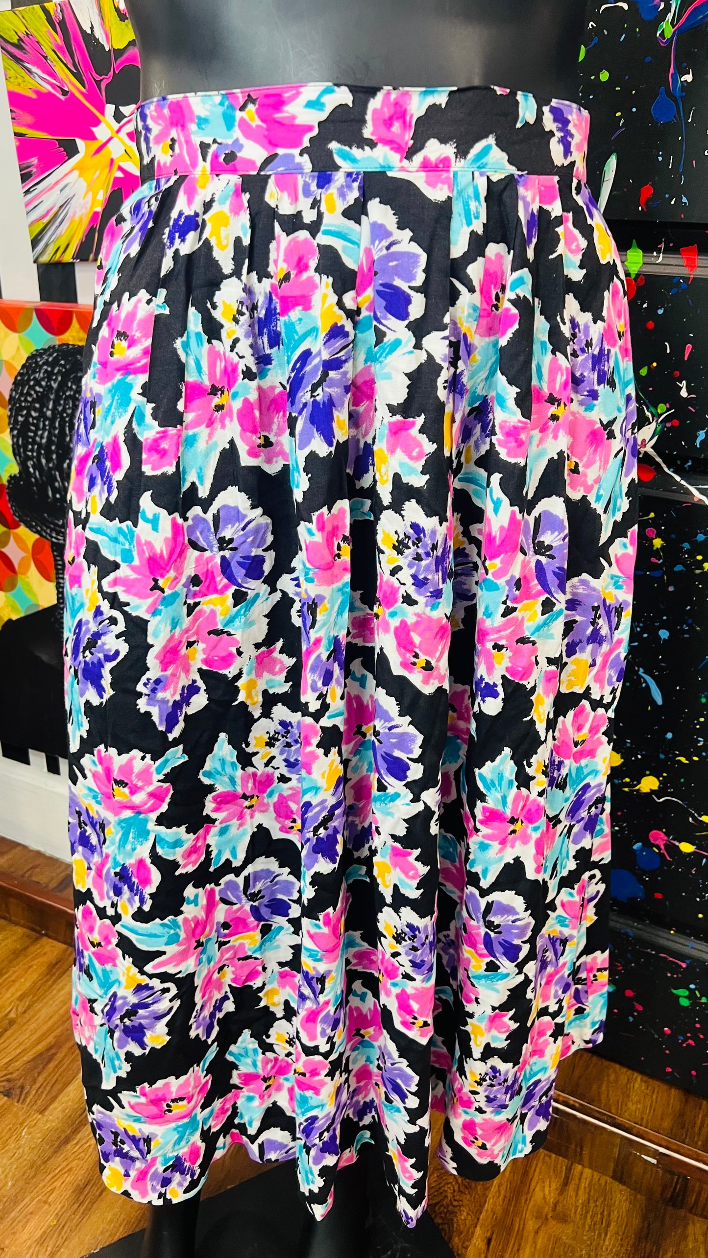 Vintage Floral 90’s Skirt (16/18)