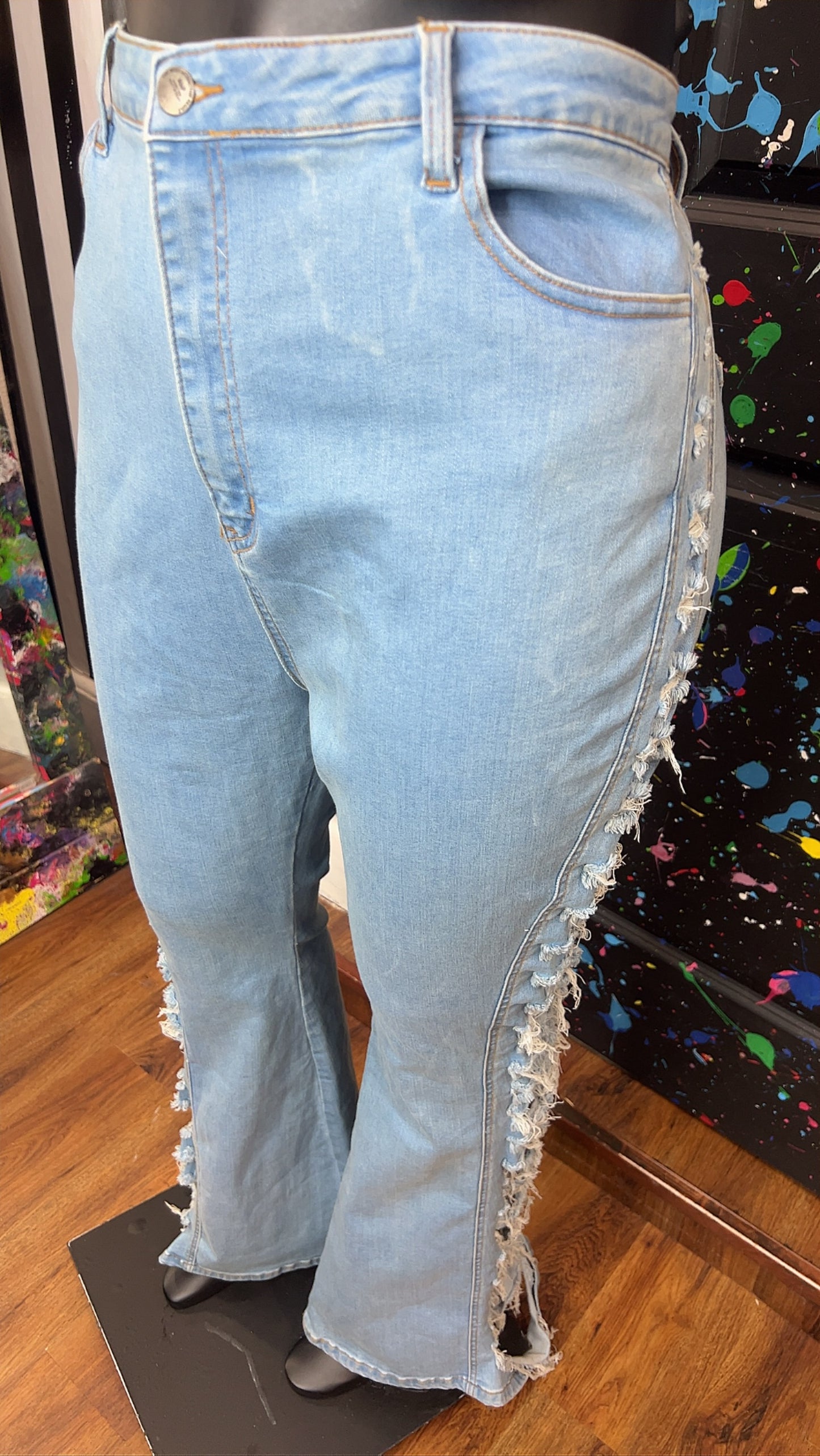 Distressed Jeans w/ Flare Legs (20)