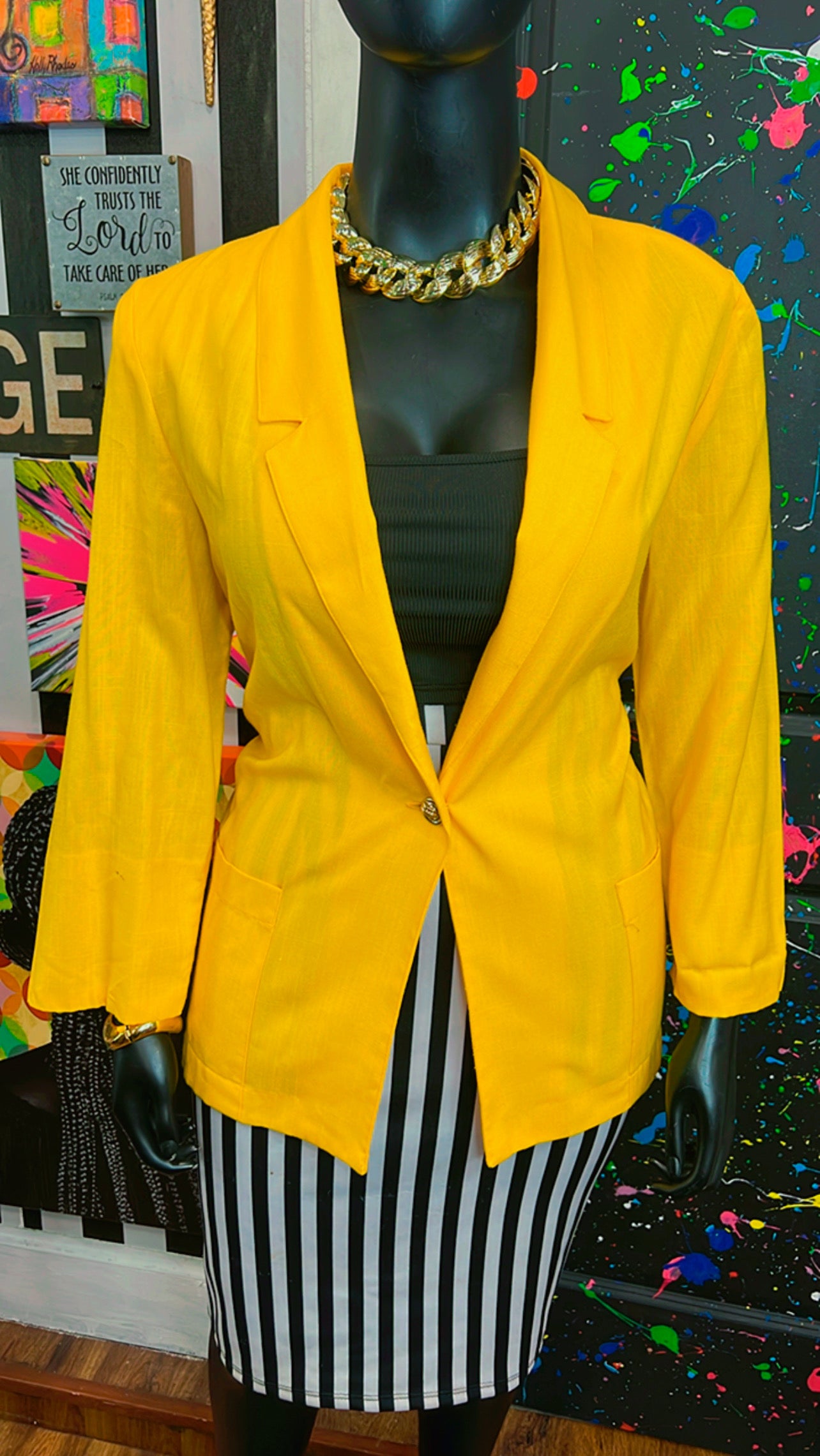 Vintage Yellow Blazer (16)