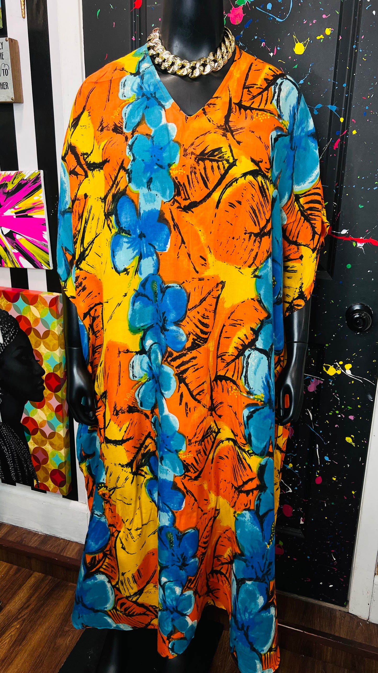Vintage 100% Rayon Kaftan (OS)