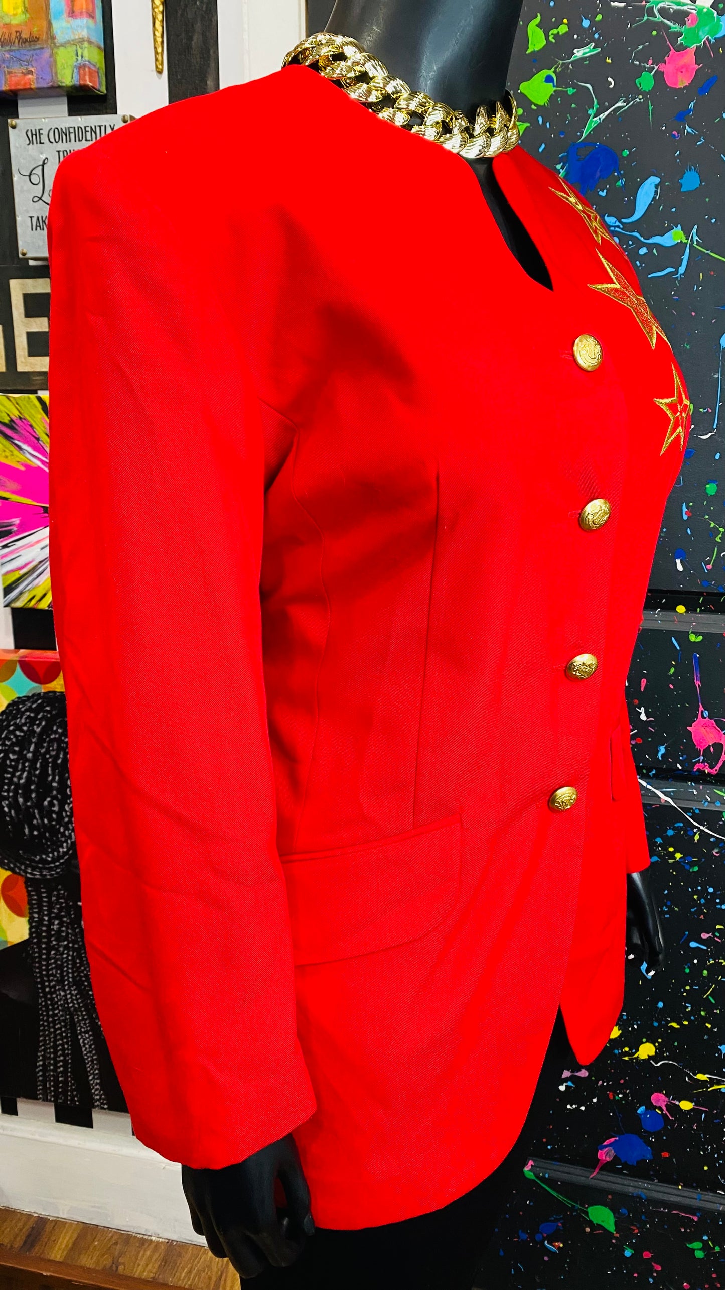 Vintage Red Blazer w/ God Star (22)
