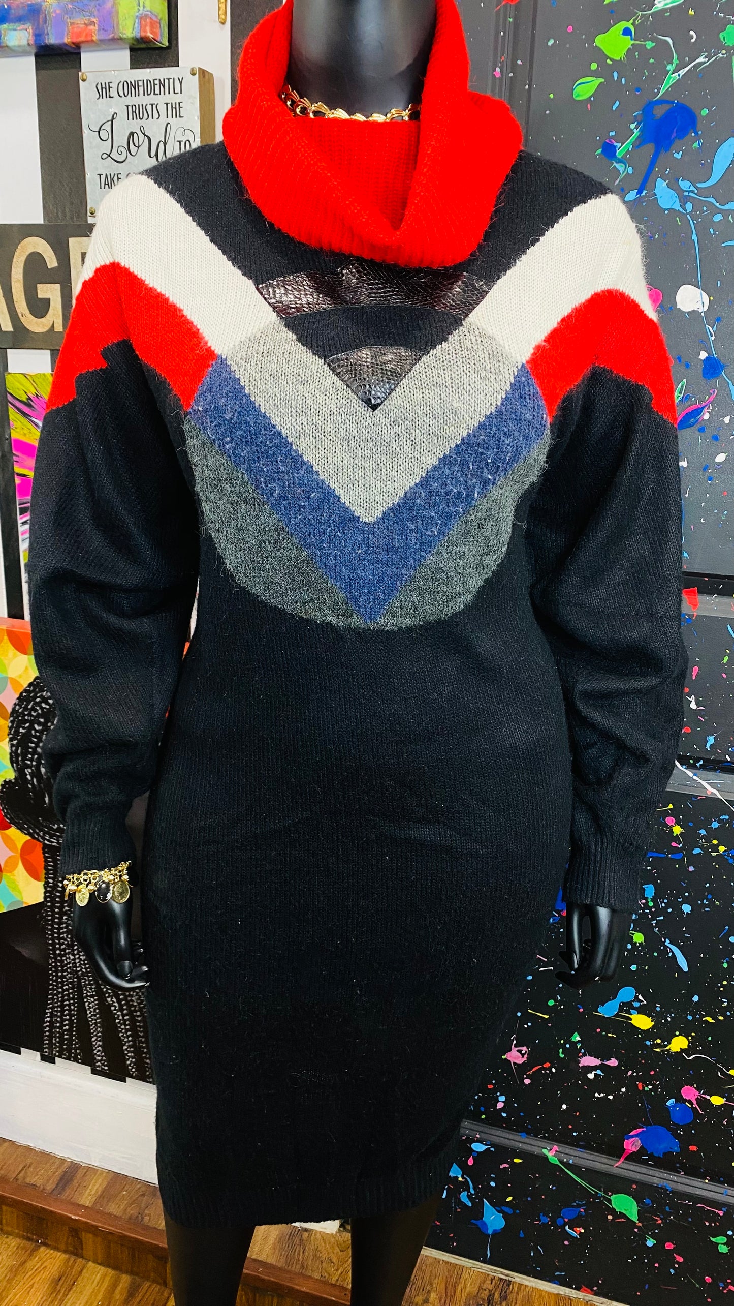 Vintage Knit Sweater Dress (22)