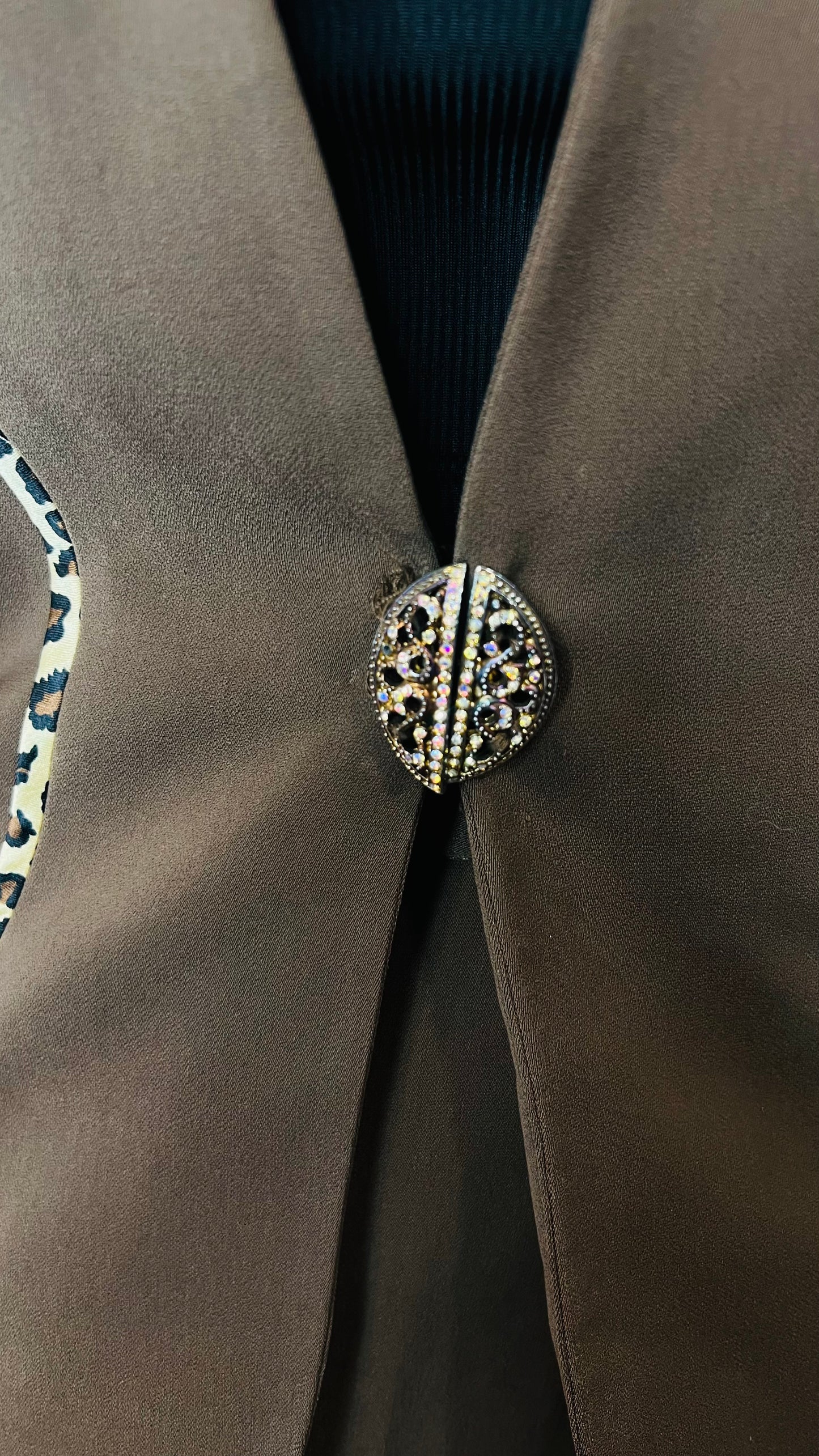 Vintage Chocolate & Animal Print Skirt Suit (18)