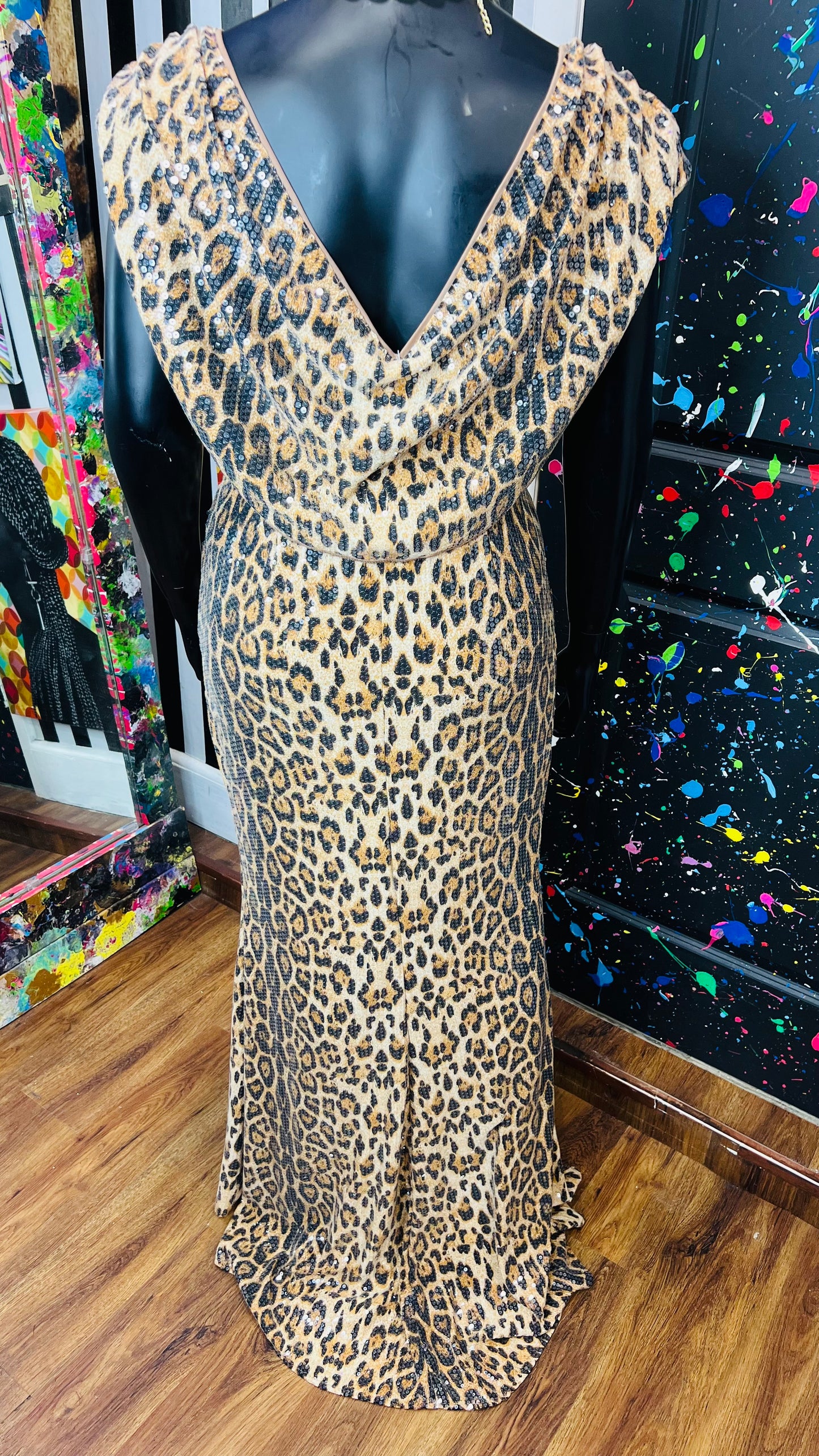 Vintage Inspired Sequin & Animal Print Gown (18)