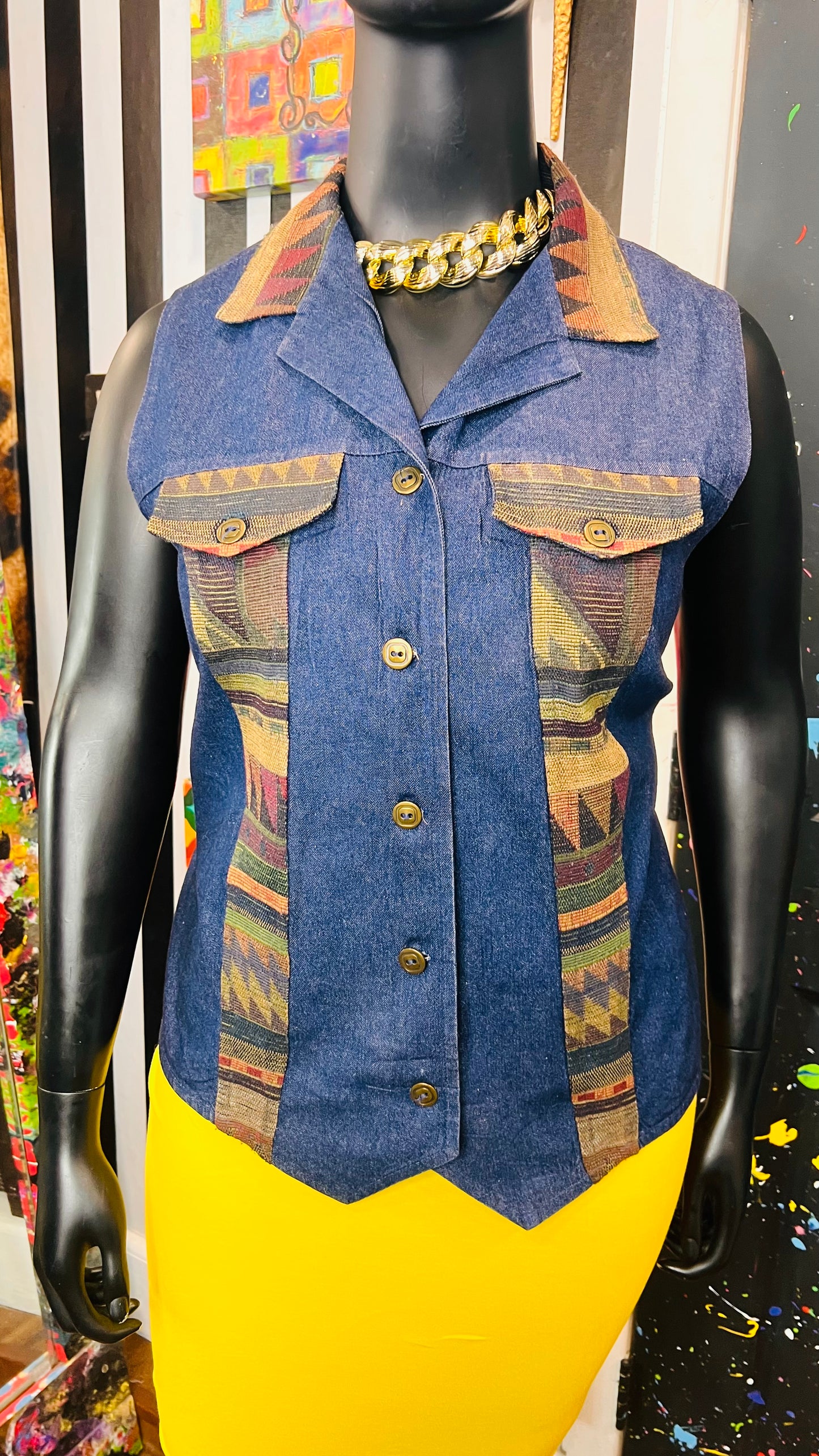 Vintage Denim Western Vest (16)