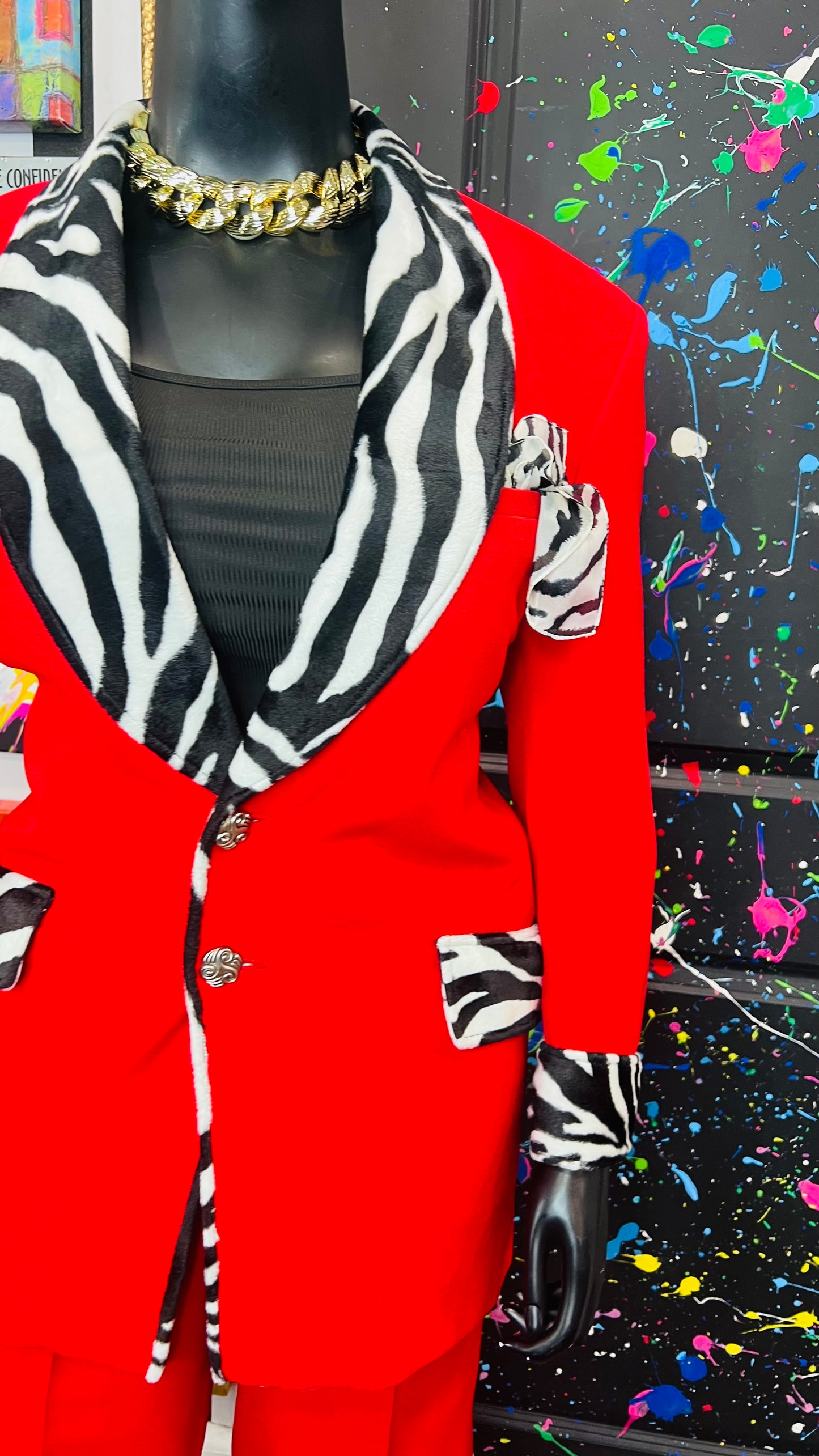 Red & Zebra Pants Suit (16)