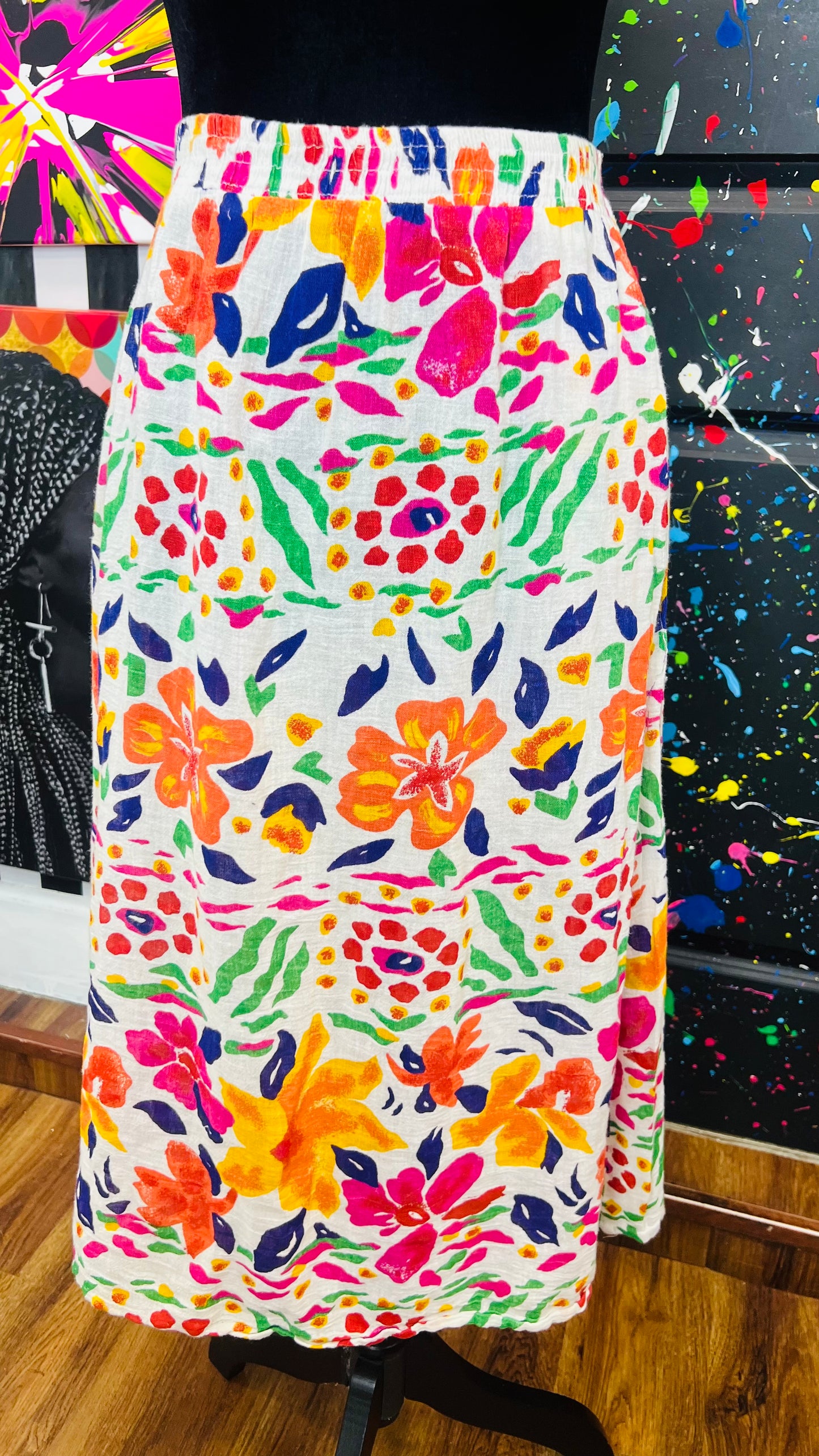 Vintage Rayon Floral Skirt (24)