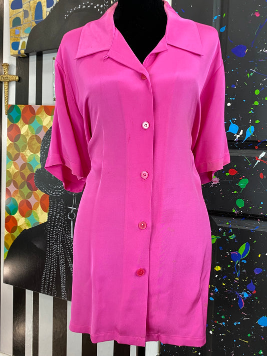 Vintage Pink Short Sleeve Blouse