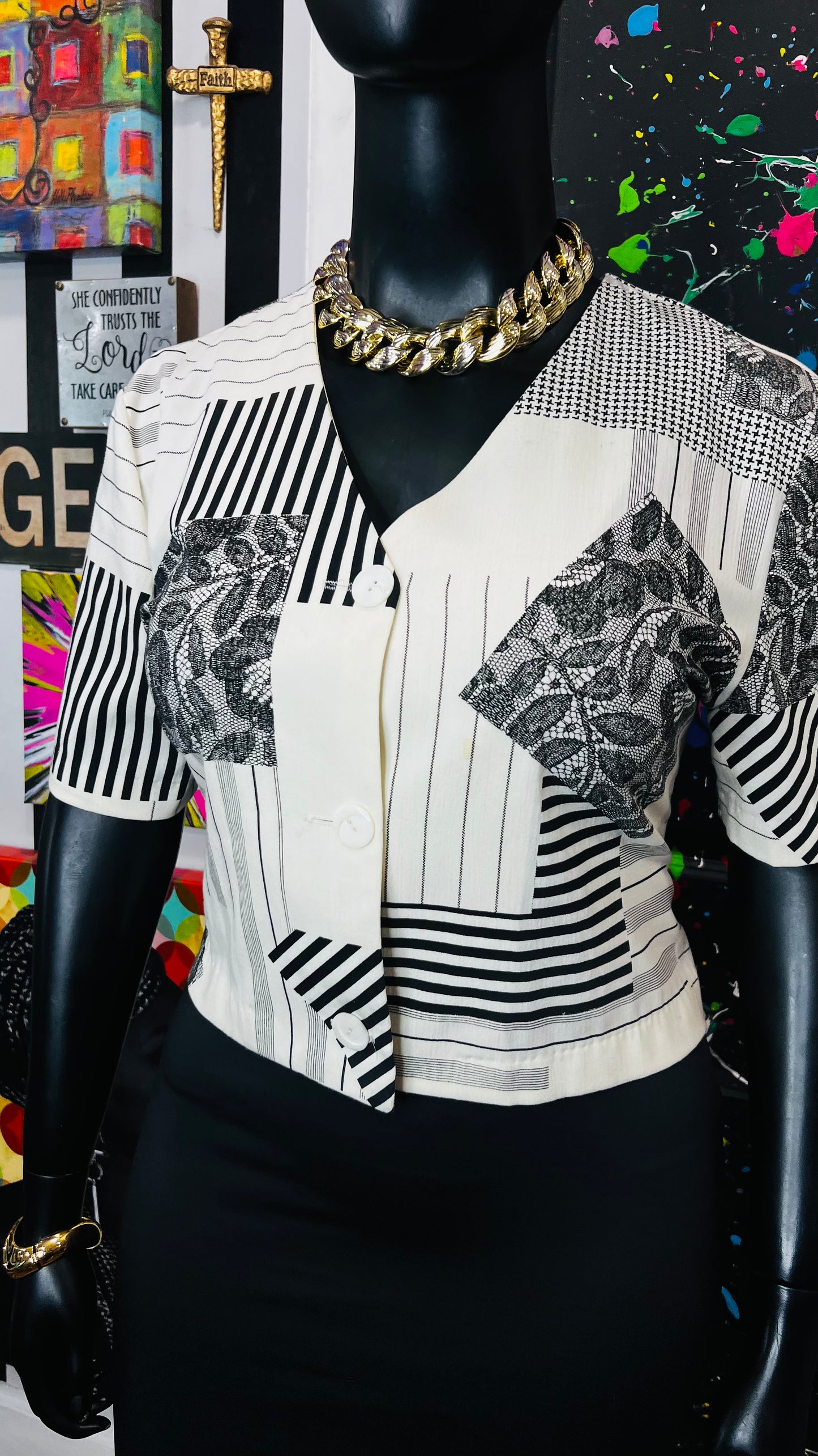 Vintage Cropped Piano Blouse (14)