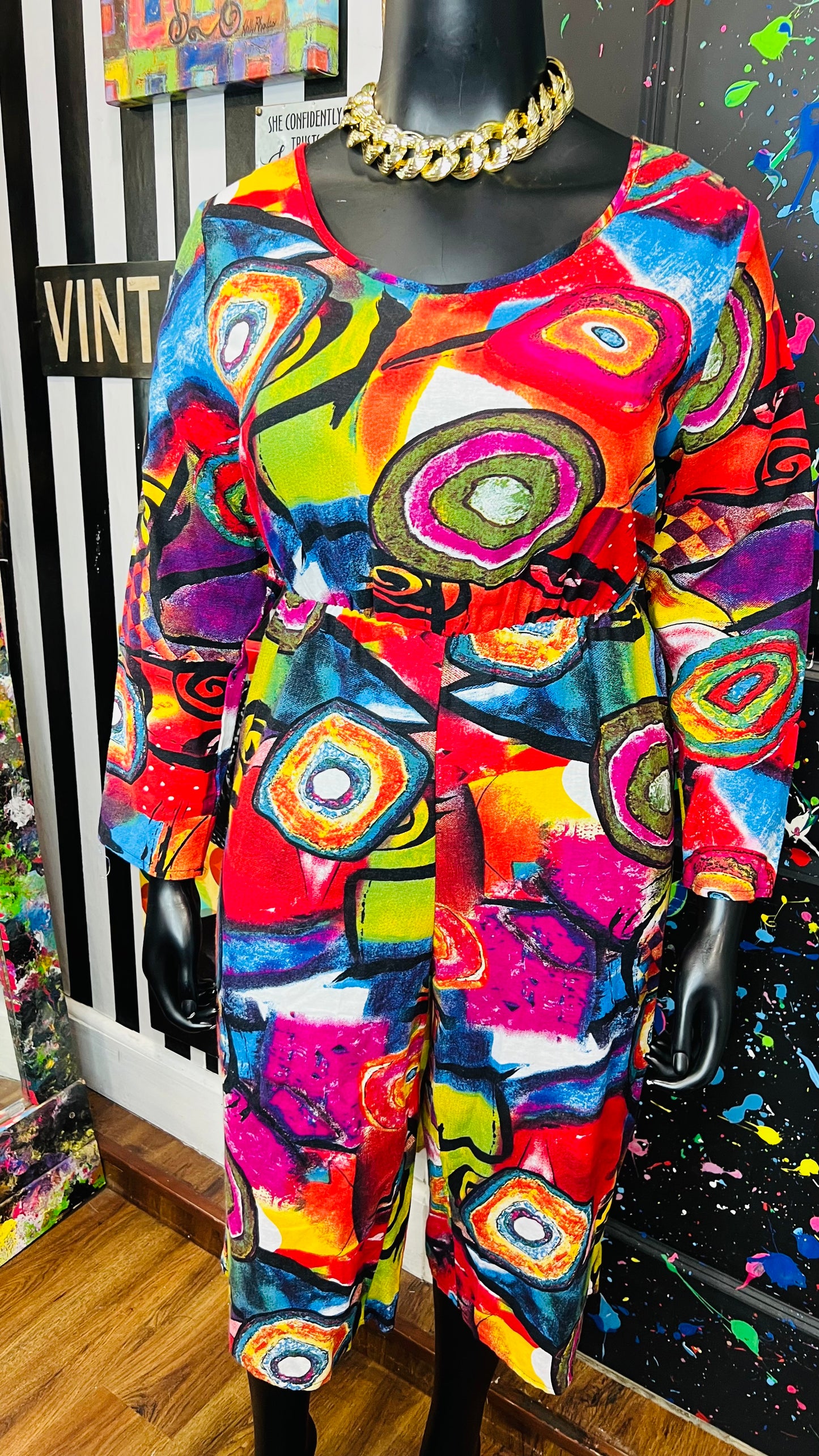 Vintage Long Sleeve Abstract Romper (16)