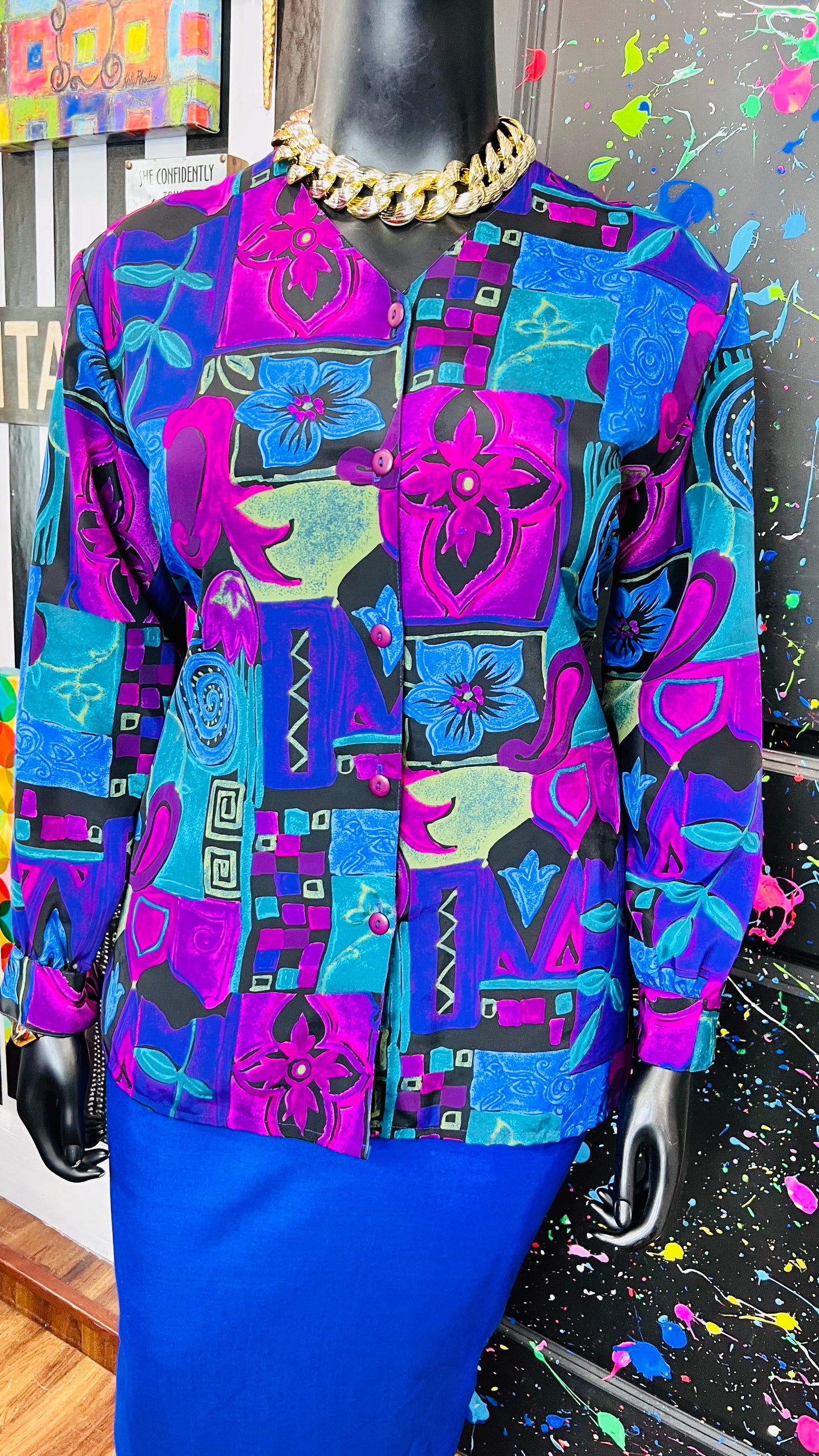 Vintage 90’s Abstract Blouse (14)